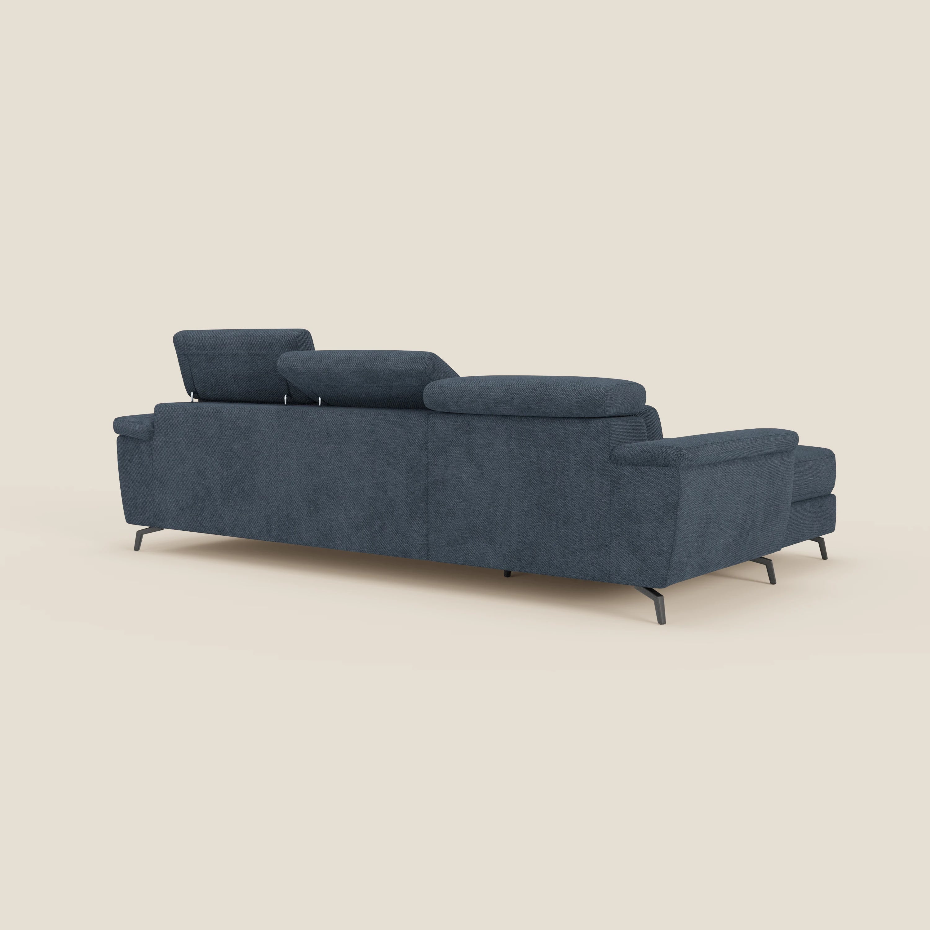 Estro Canapé extractible et chaise longue - têtières inclinables en tissu imperméable T14 bleu
