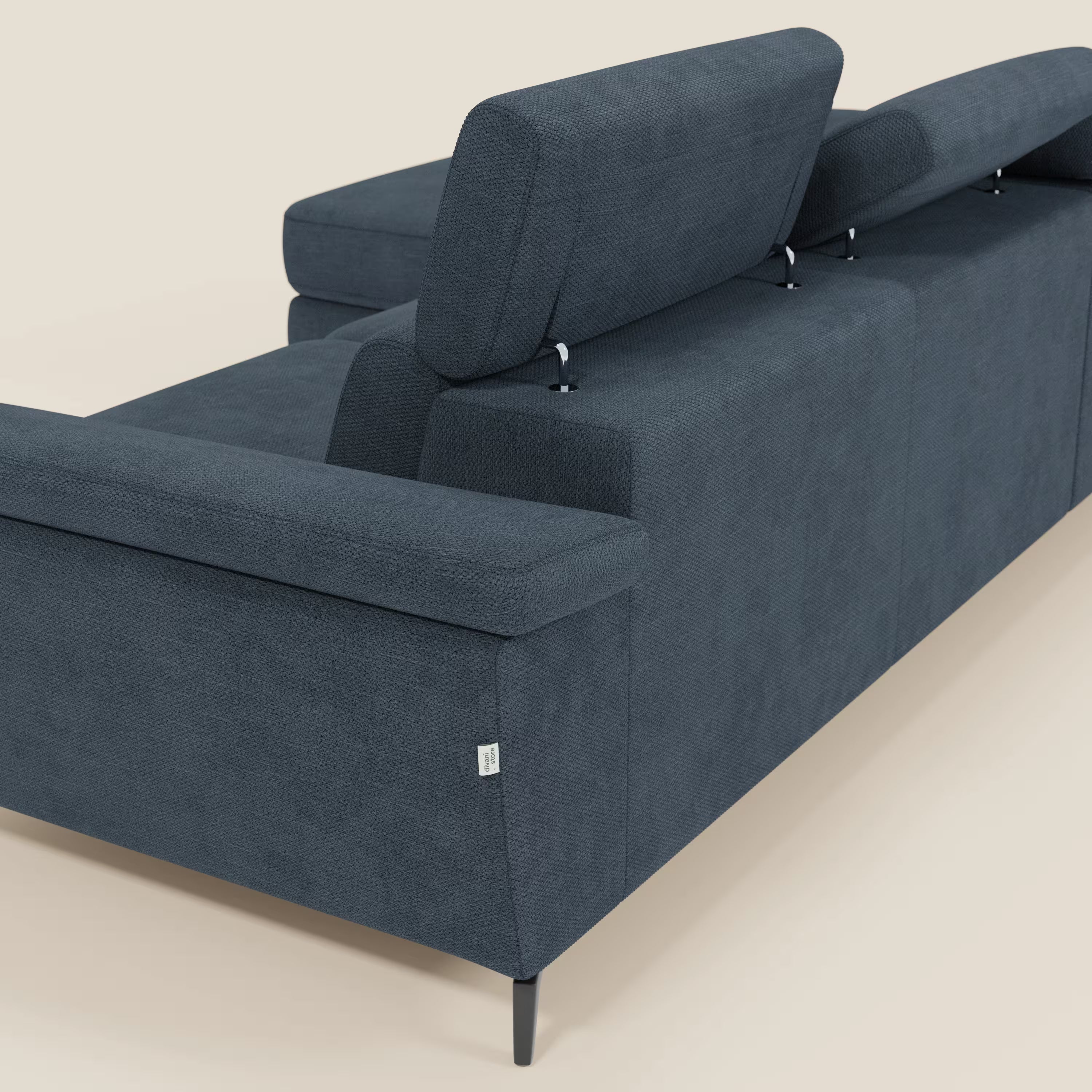Estro Canapé extractible et chaise longue - têtières inclinables en tissu imperméable T14 bleu