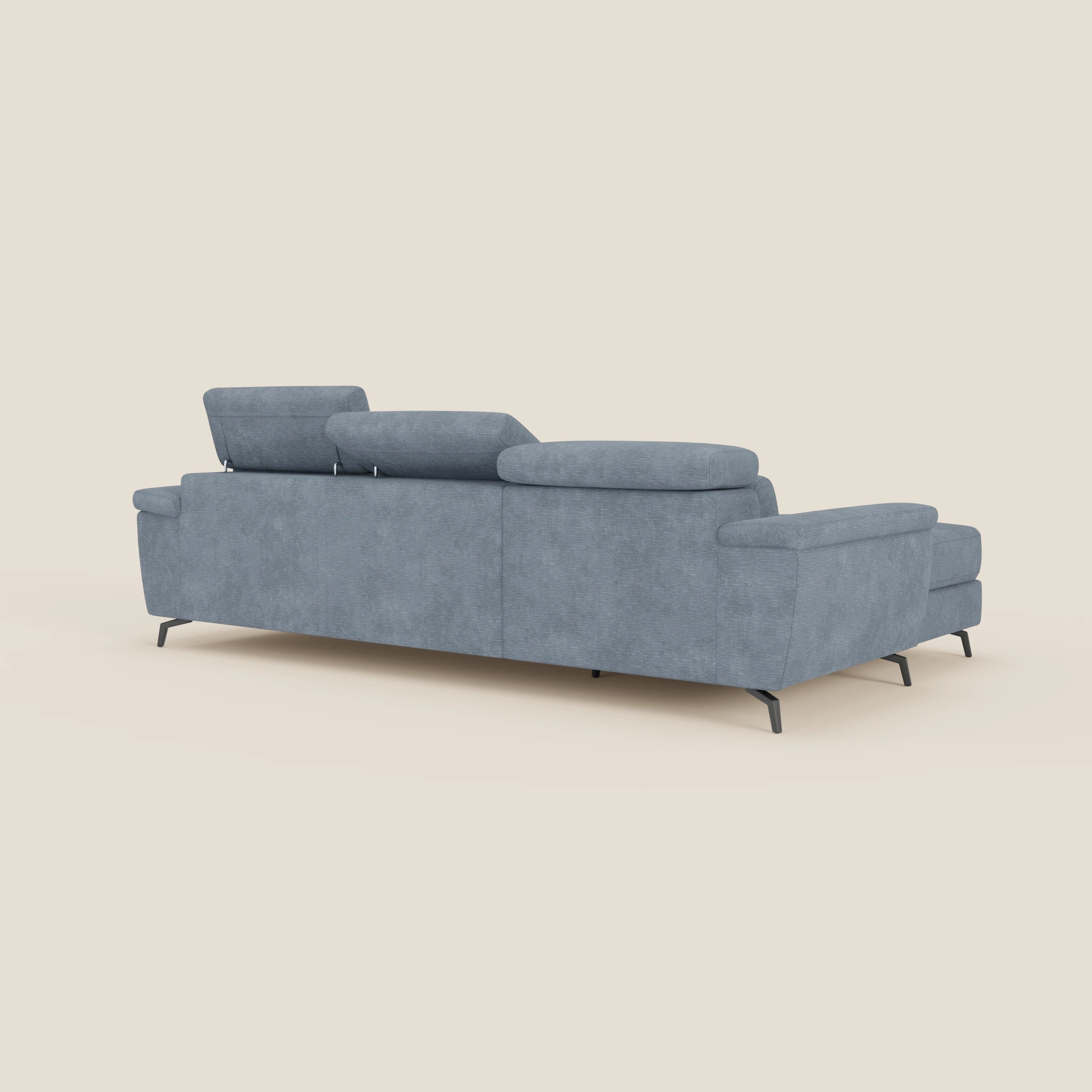 Estro Canapé extractible et chaise longue - têtières inclinables en tissu imperméable T14 bleu pastel