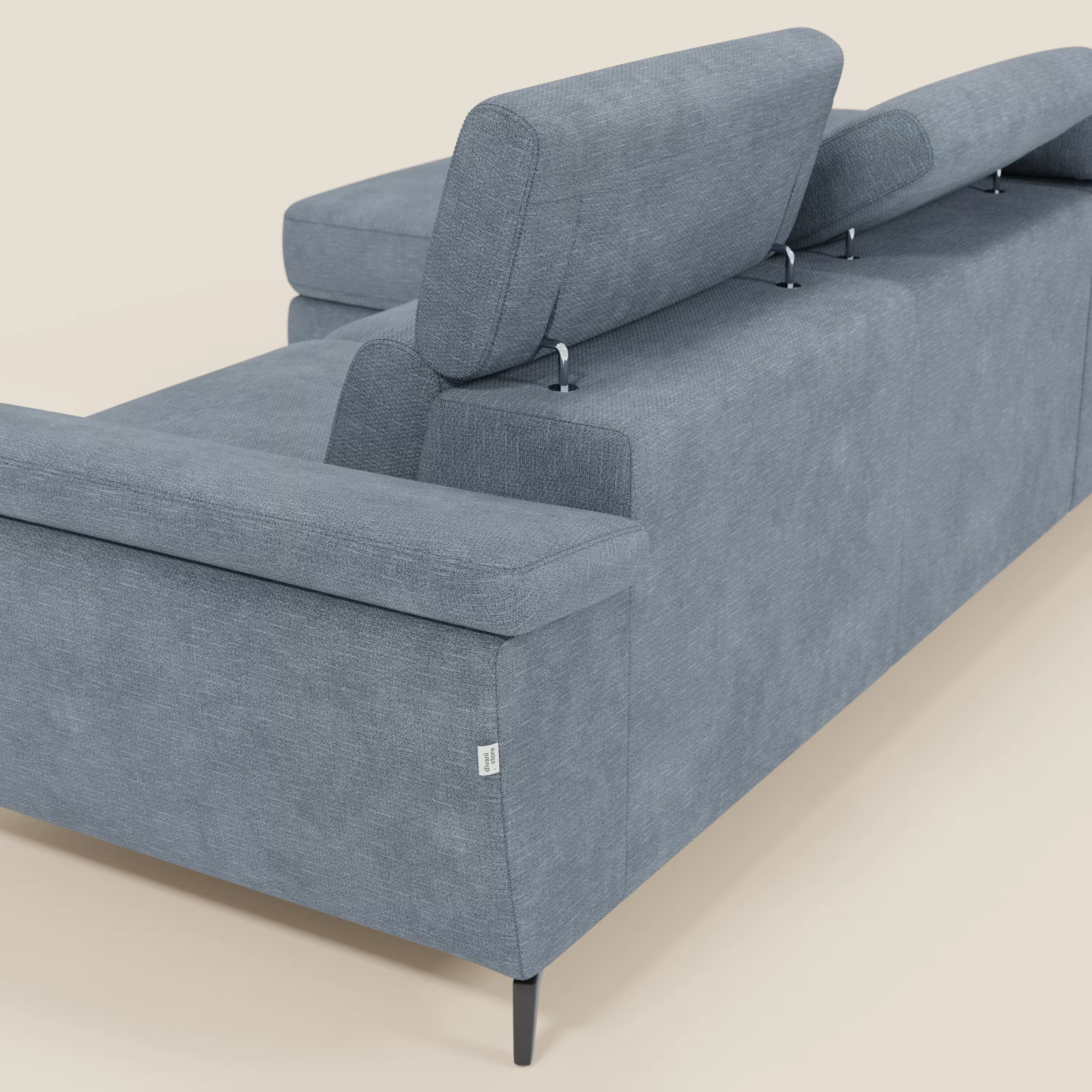 Estro Canapé extractible et chaise longue - têtières inclinables en tissu imperméable T14 bleu pastel