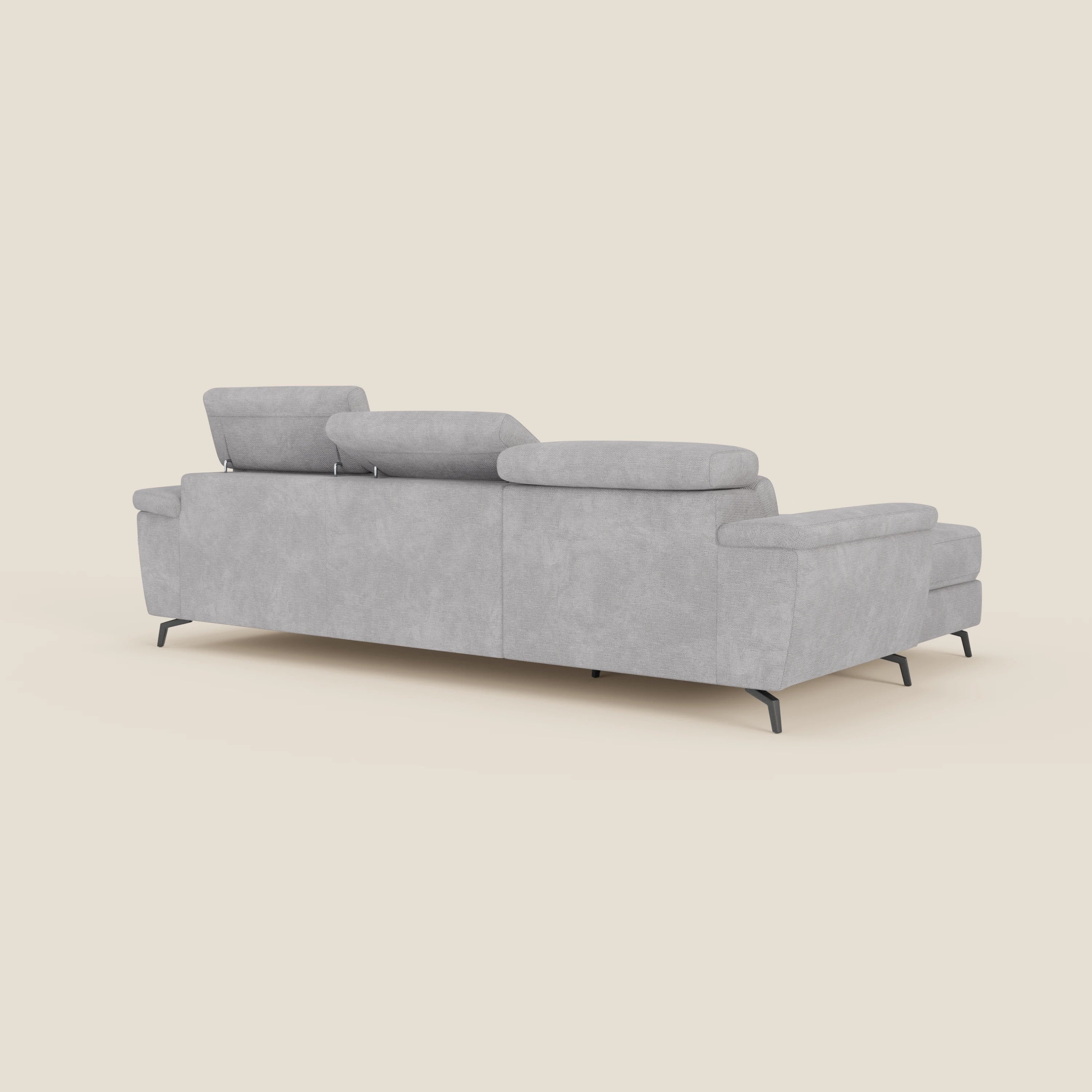 Estro Canapé extractible et chaise longue - têtières inclinables en tissu imperméable T14 gris clair