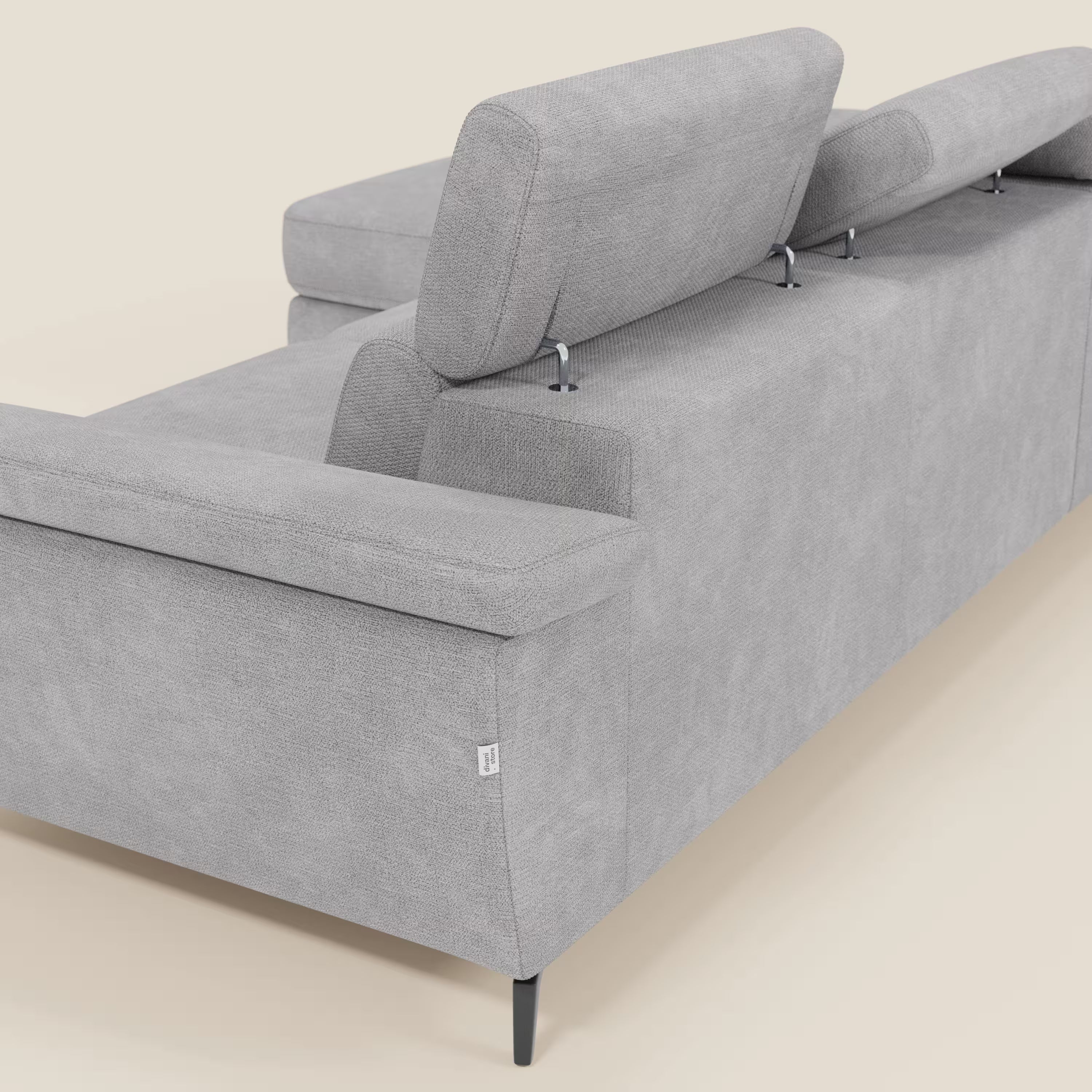 Estro Canapé extractible et chaise longue - têtières inclinables en tissu imperméable T14 gris clair