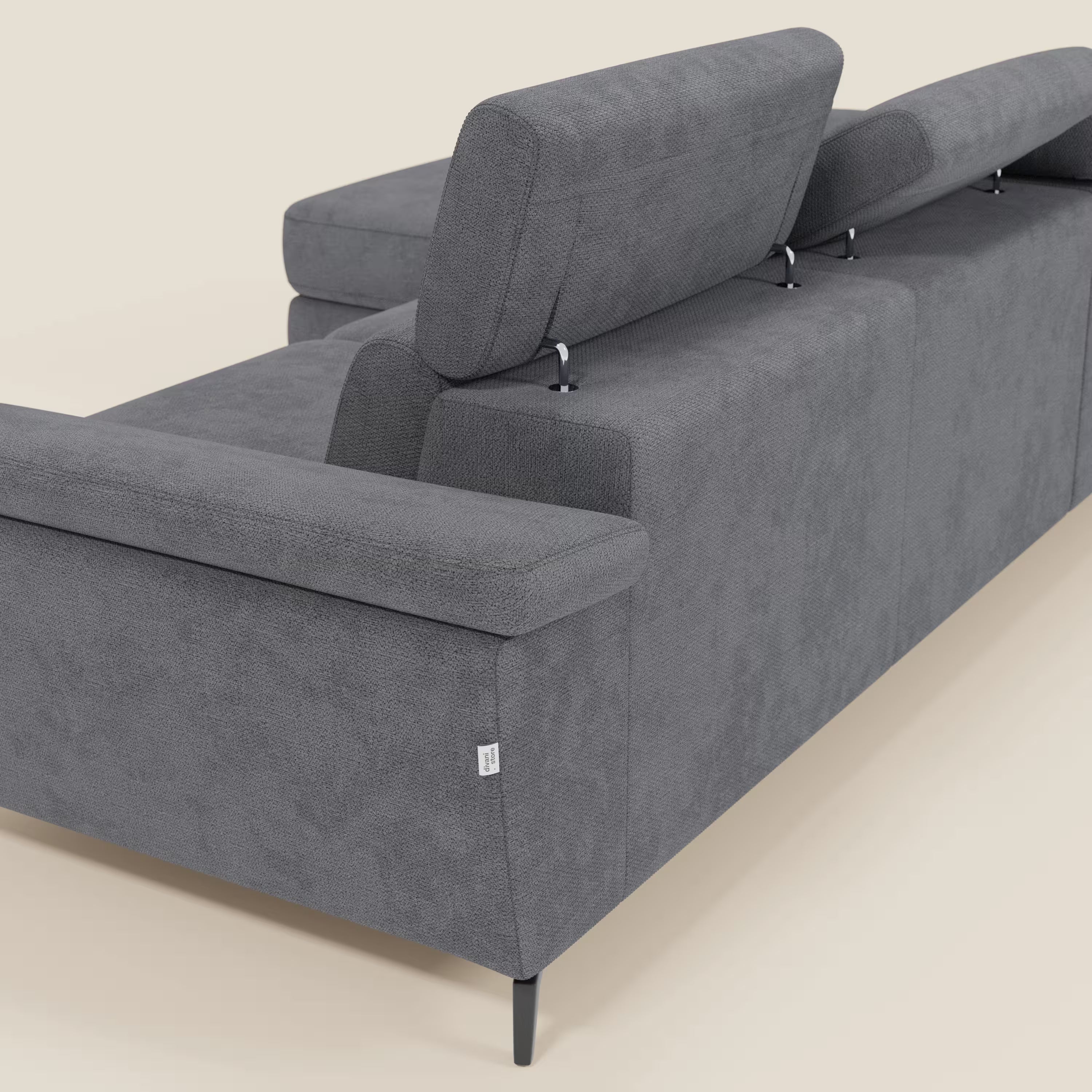 Estro Canapé extractible et chaise longue - têtières inclinables en tissu imperméable T14 gris