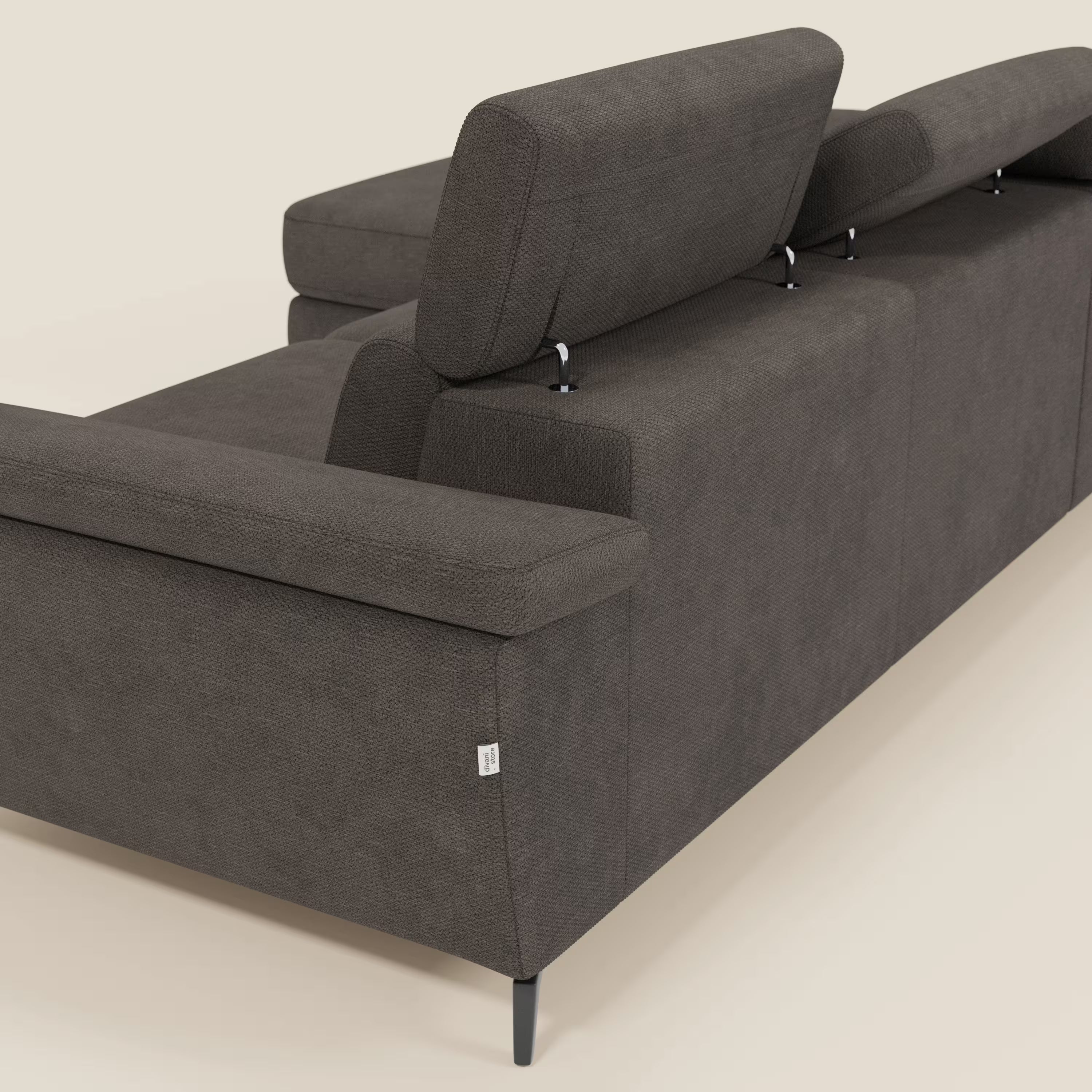 Estro Canapé extractible et chaise longue - têtières inclinables en tissu imperméable T14 marron