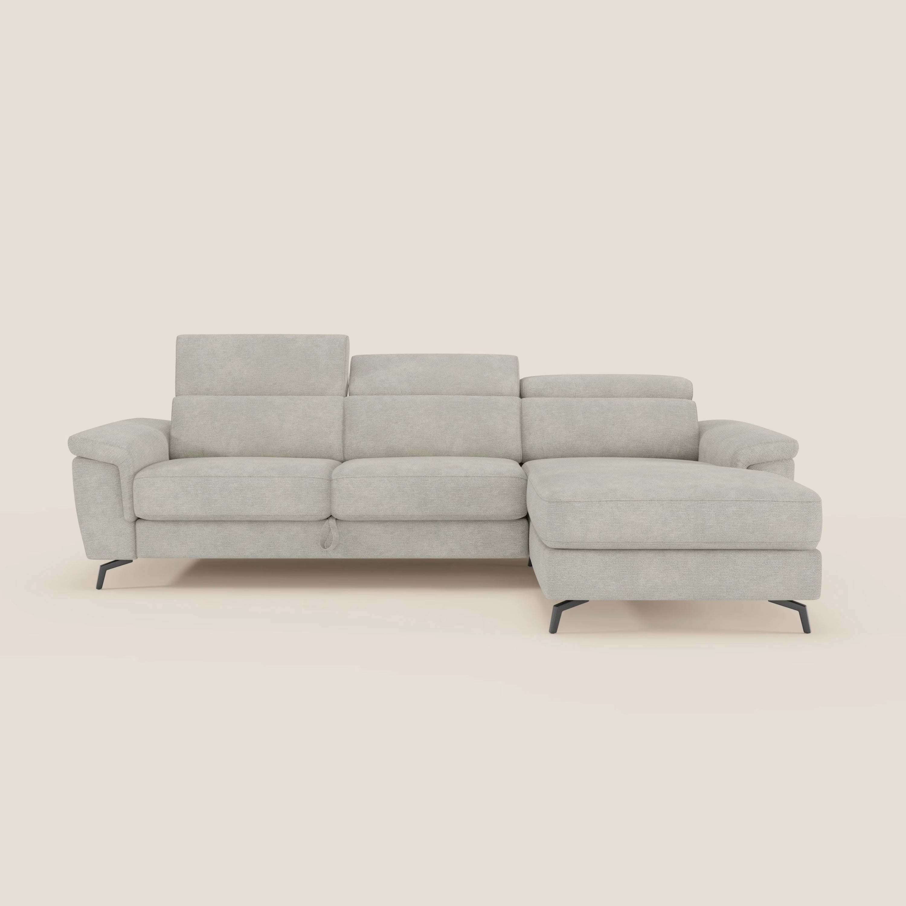 Estro Canapé extractible et chaise longue - têtières inclinables en tissu imperméable T14 crème