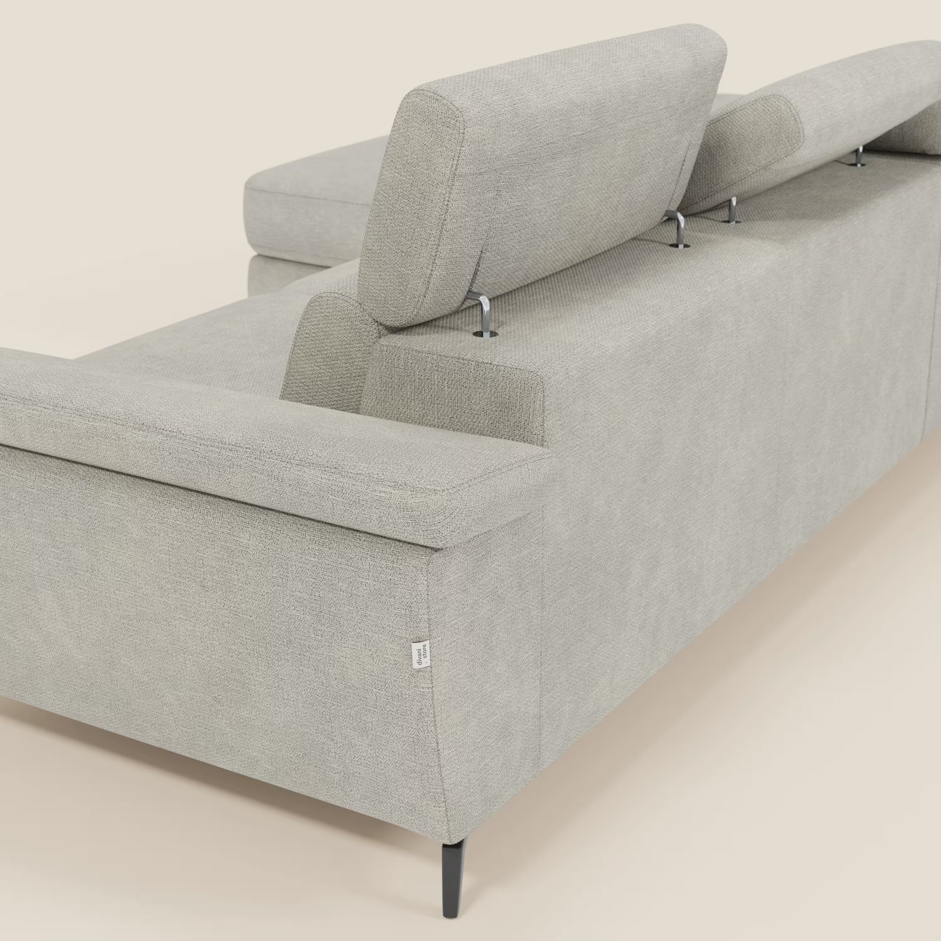 Estro Canapé extractible et chaise longue - têtières inclinables en tissu imperméable T14 crème