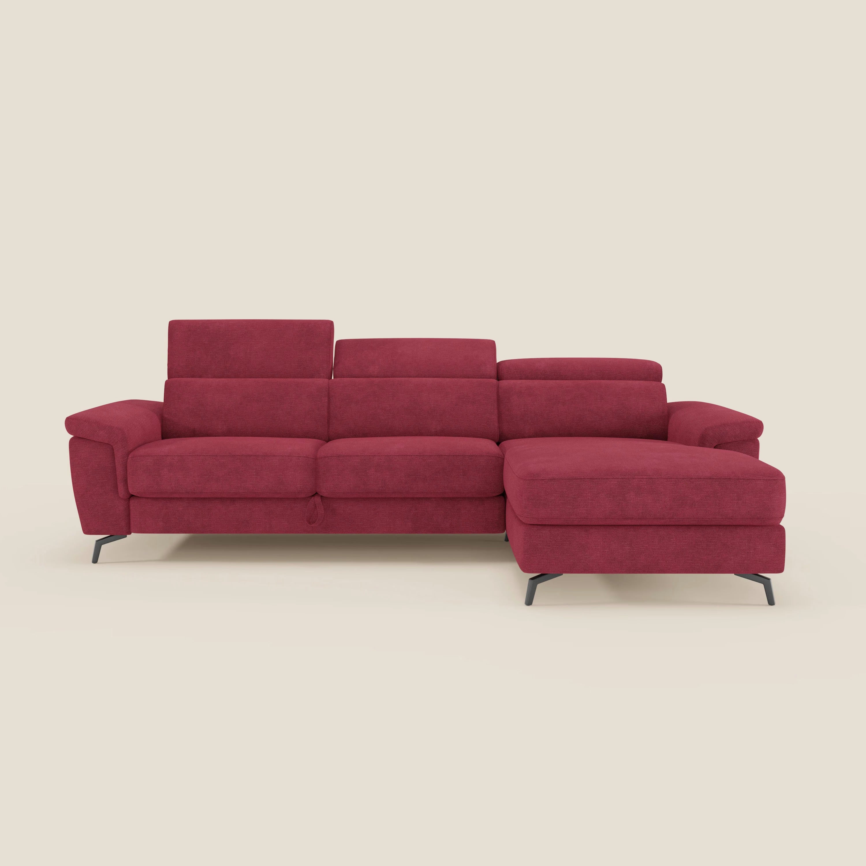 Estro Canapé extractible et chaise longue - têtières inclinables en tissu imperméable T14 rouge