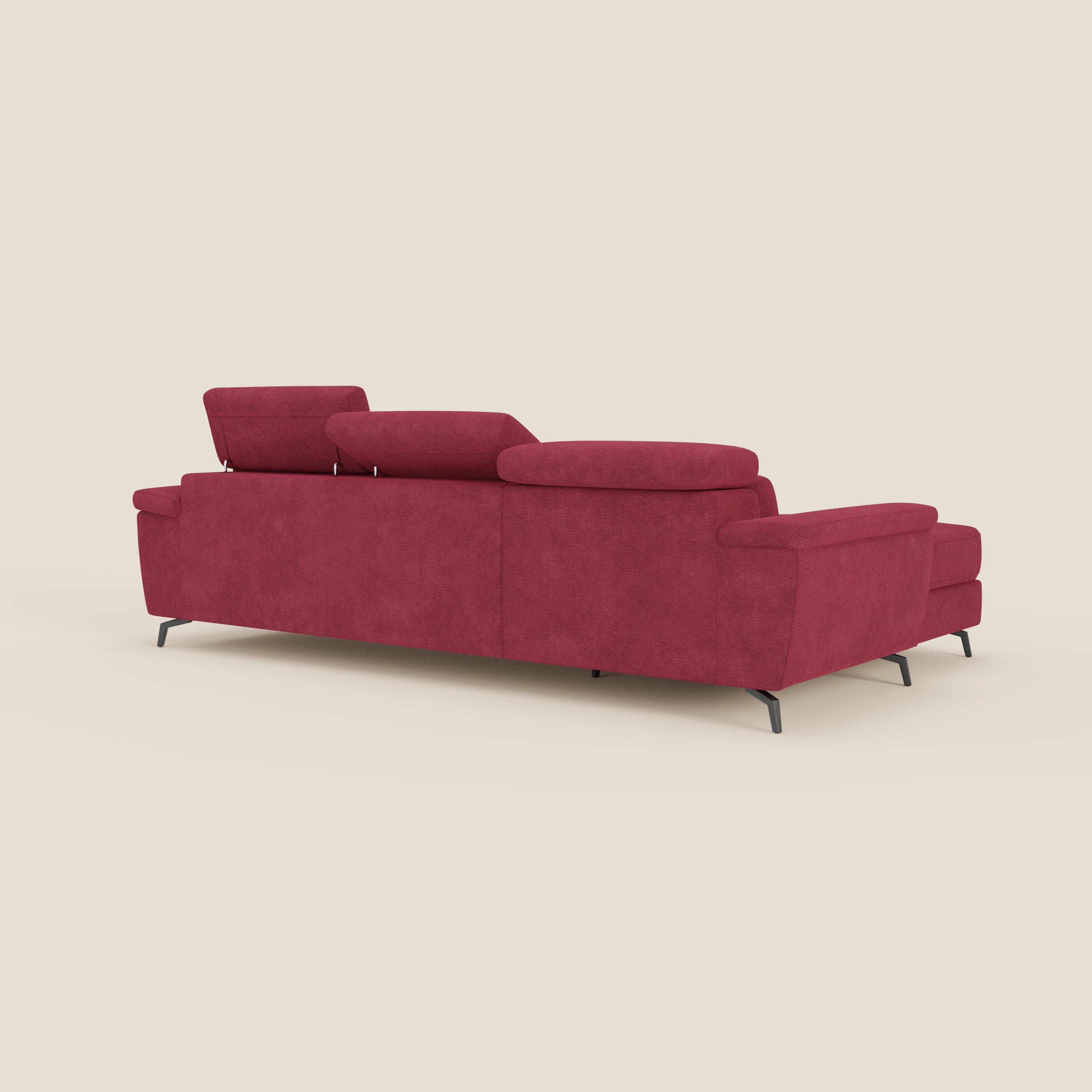 Estro Canapé extractible et chaise longue - têtières inclinables en tissu imperméable T14 rouge