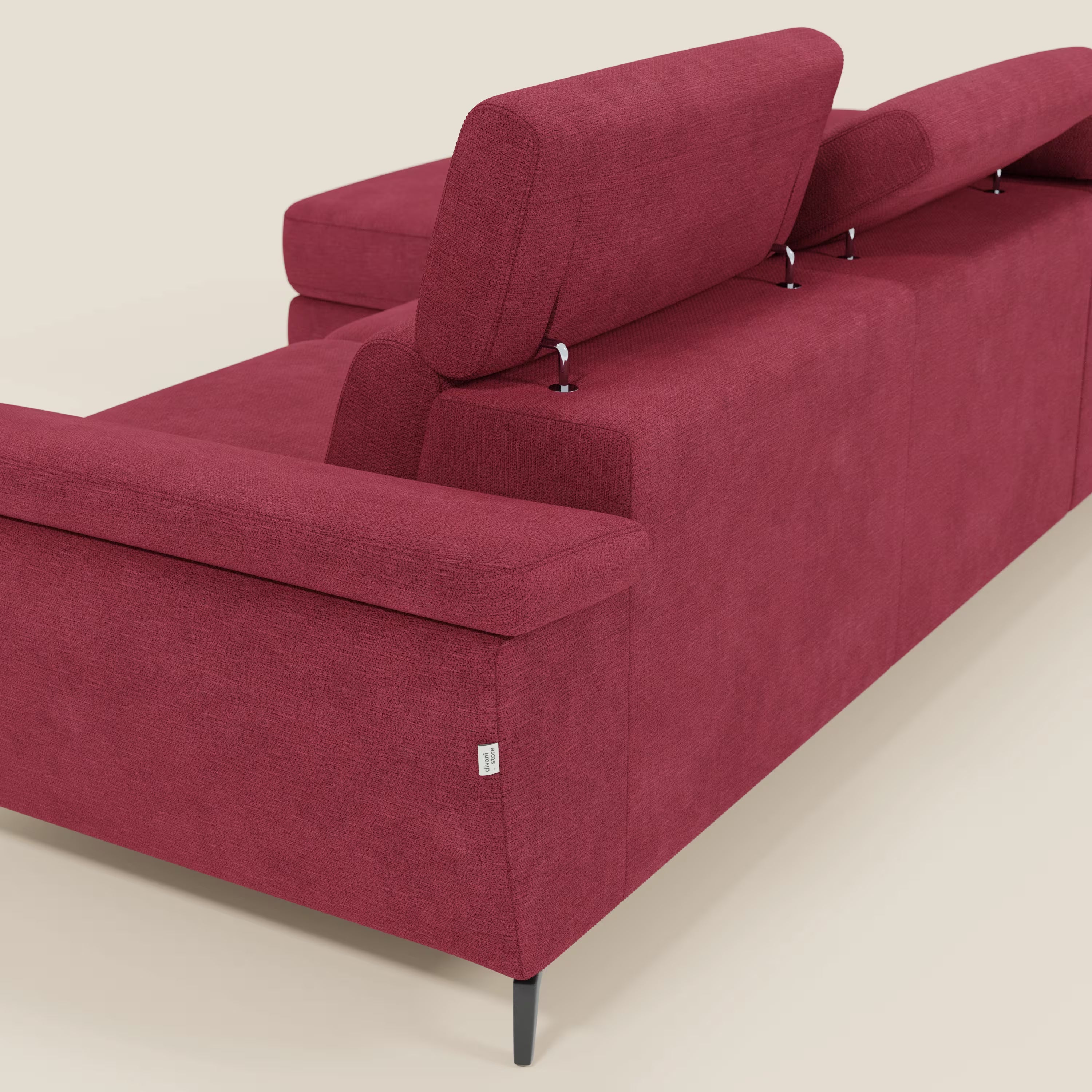 Estro Canapé extractible et chaise longue - têtières inclinables en tissu imperméable T14 rouge