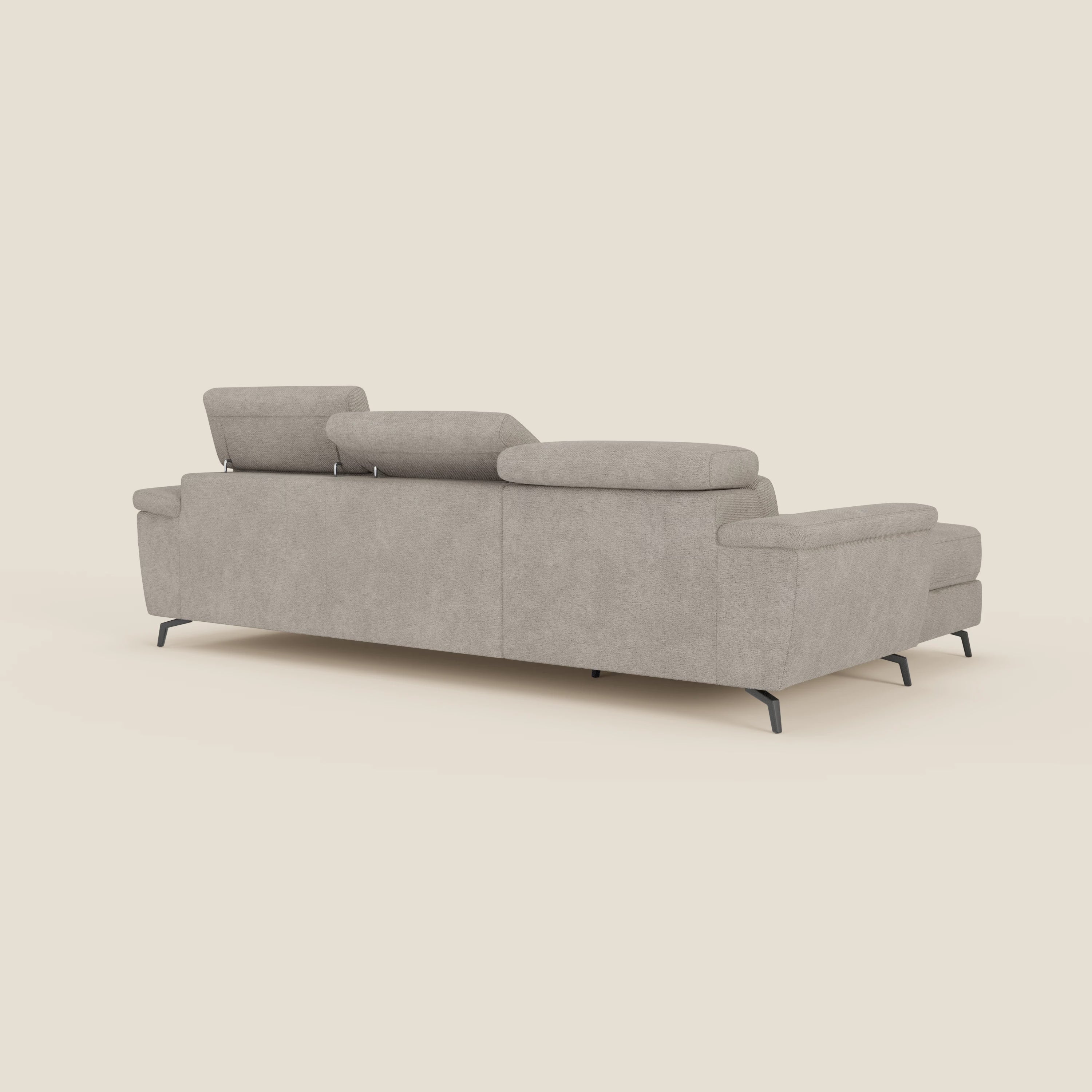 Estro Canapé extractible et chaise longue - têtières inclinables en tissu imperméable T14 taupe
