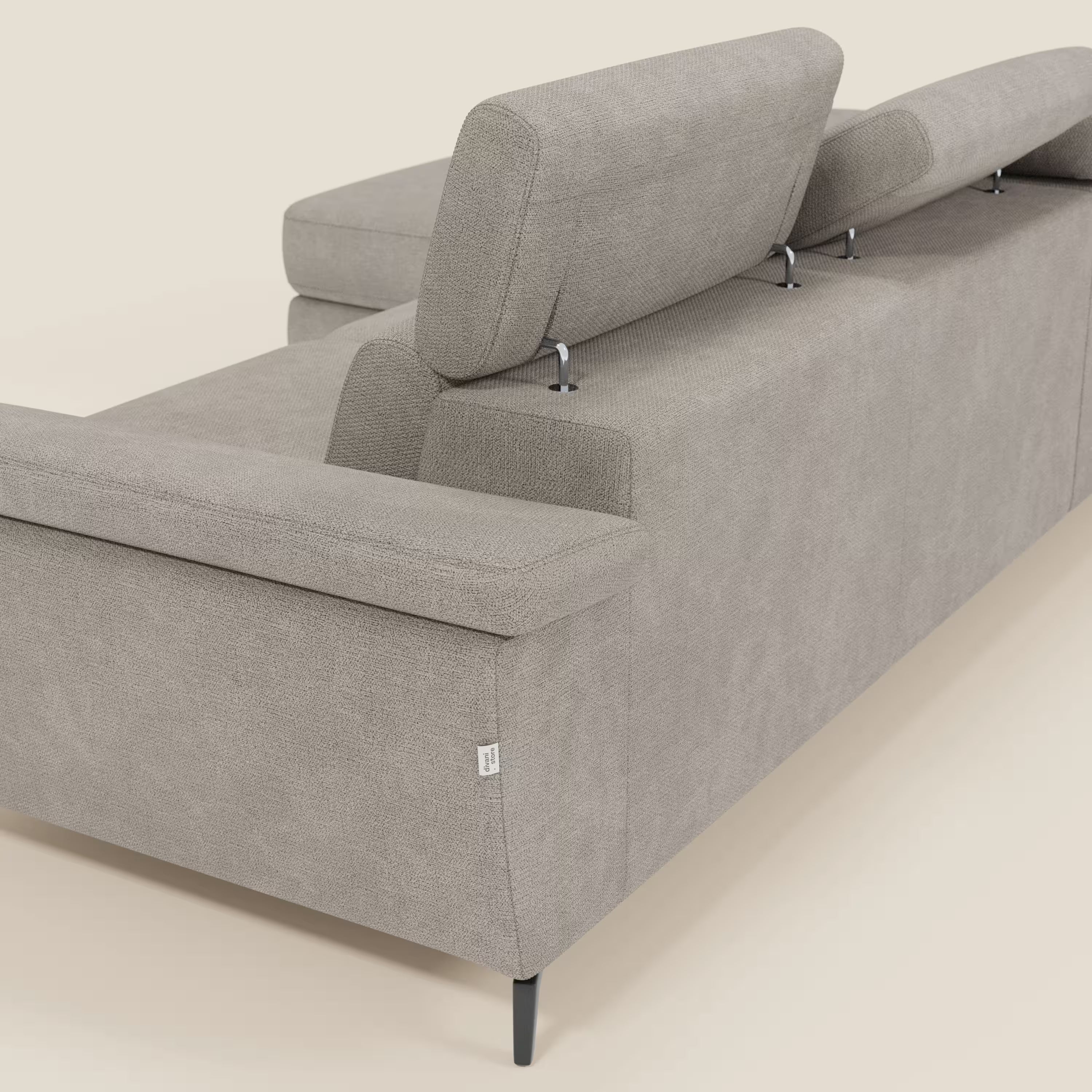 Estro Canapé extractible et chaise longue - têtières inclinables en tissu imperméable T14 taupe