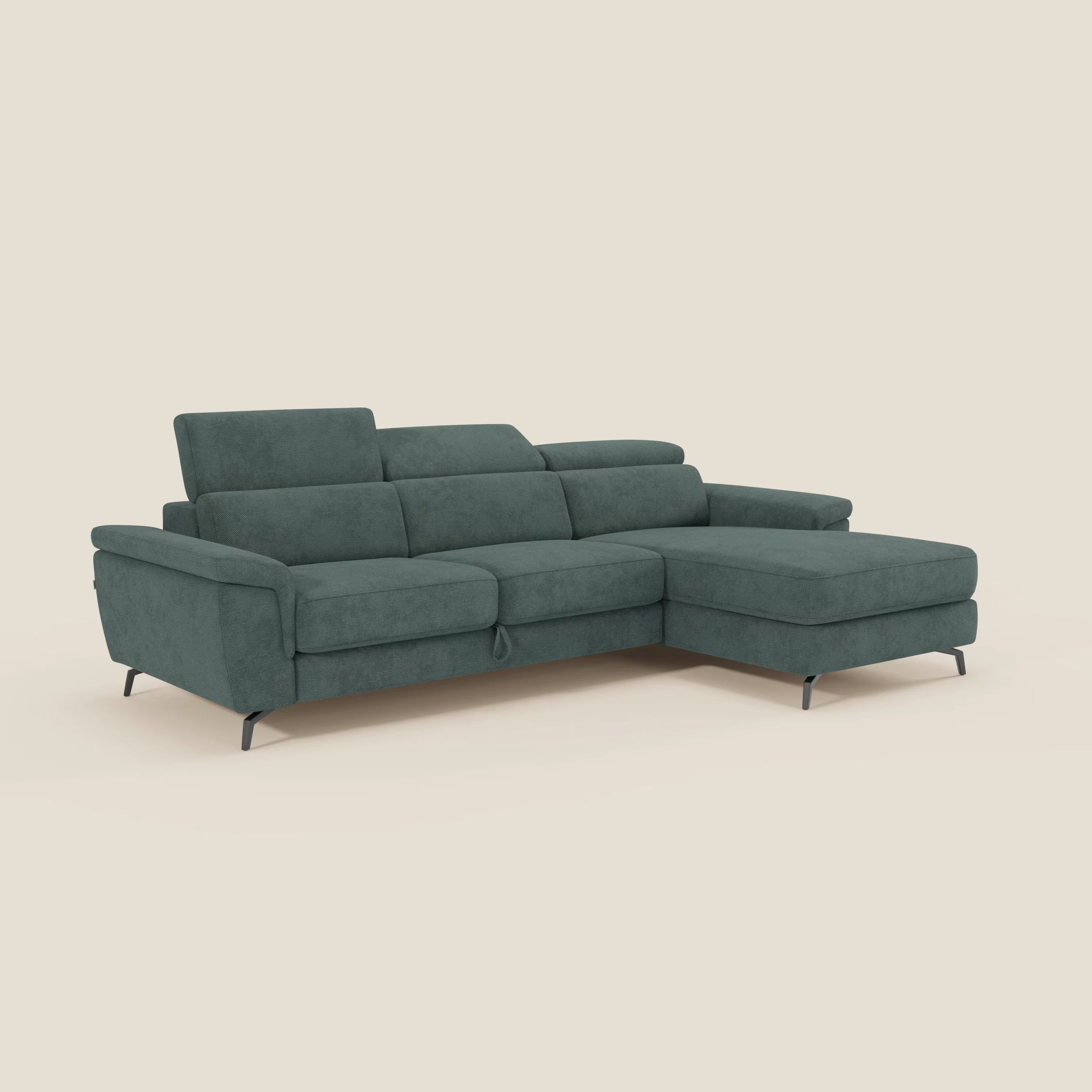 Estro Canapé extractible et chaise longue - têtières inclinables en tissu imperméable T14 vert