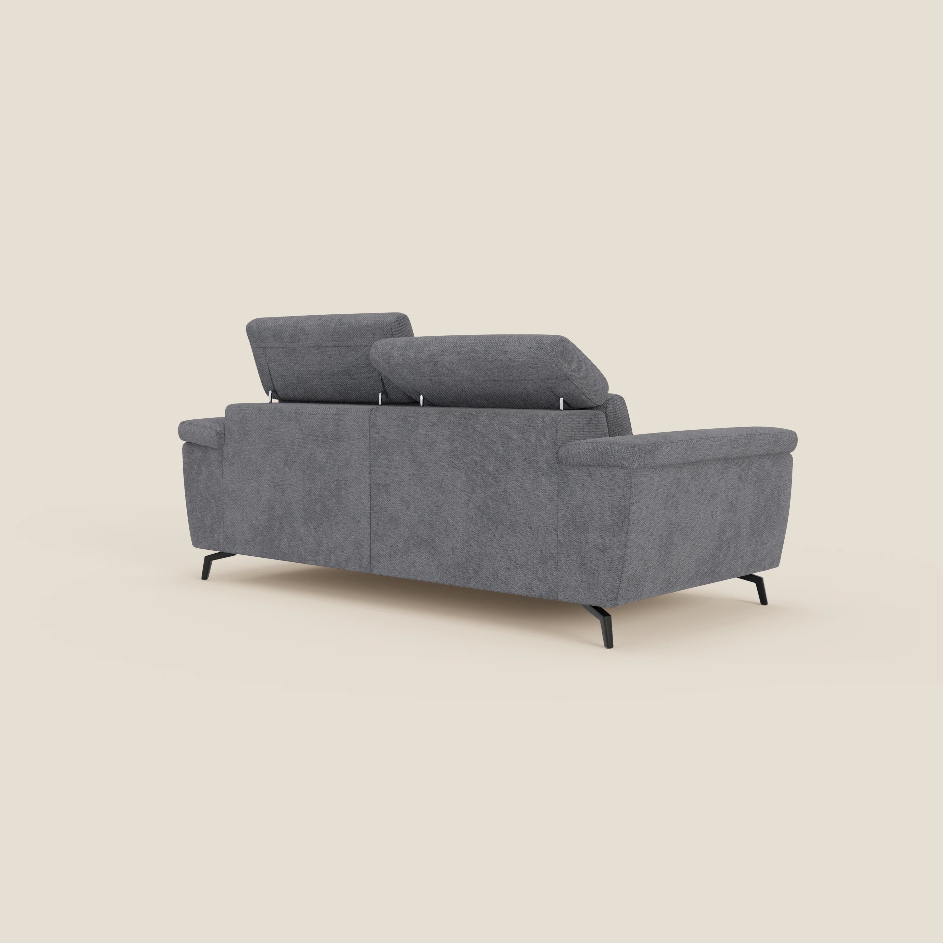 Estro Canapé 3 places avec pouf extractible - têtières inclinables en tissu imperméable T14