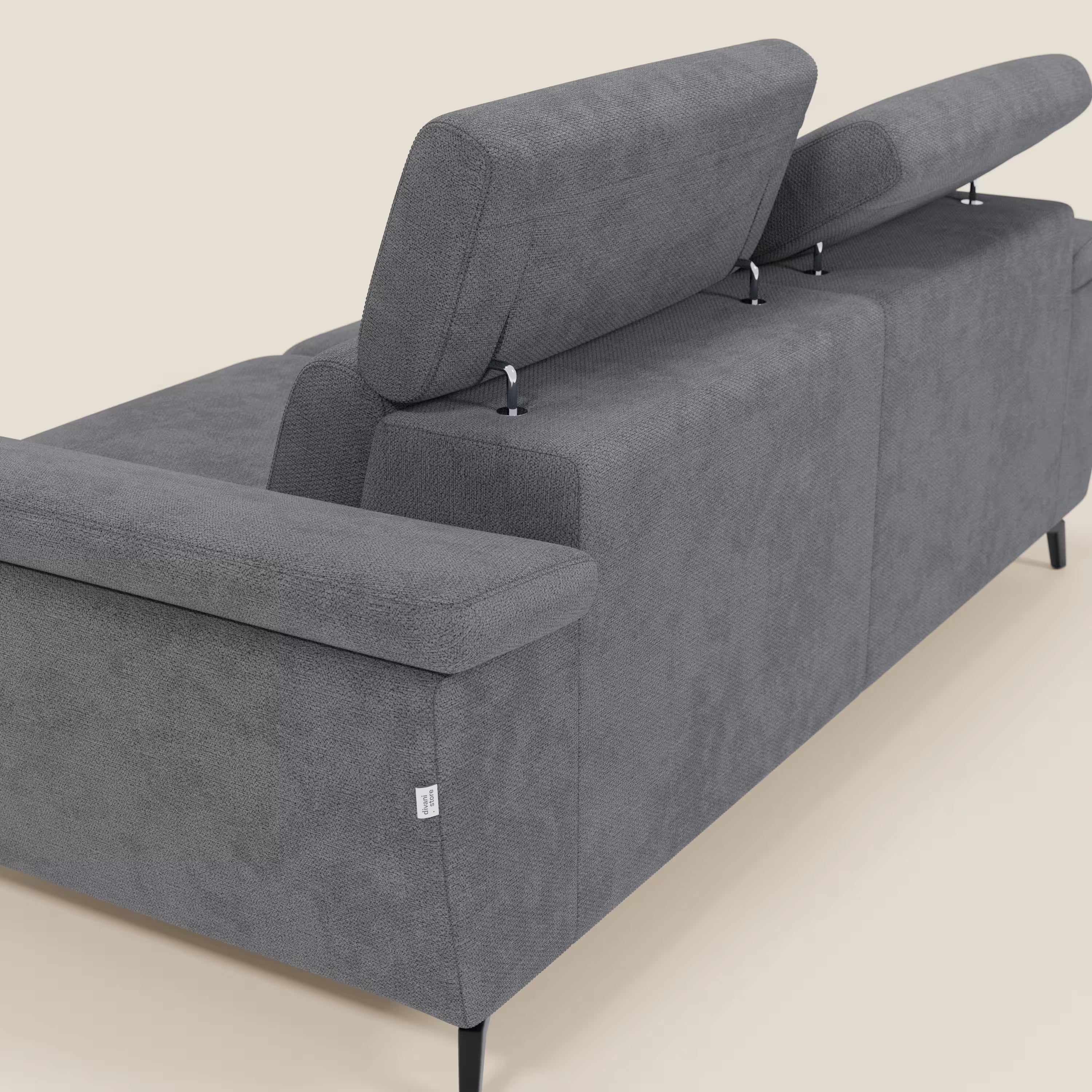 Estro Canapé 3 places avec pouf extractible - têtières inclinables en tissu imperméable T14
