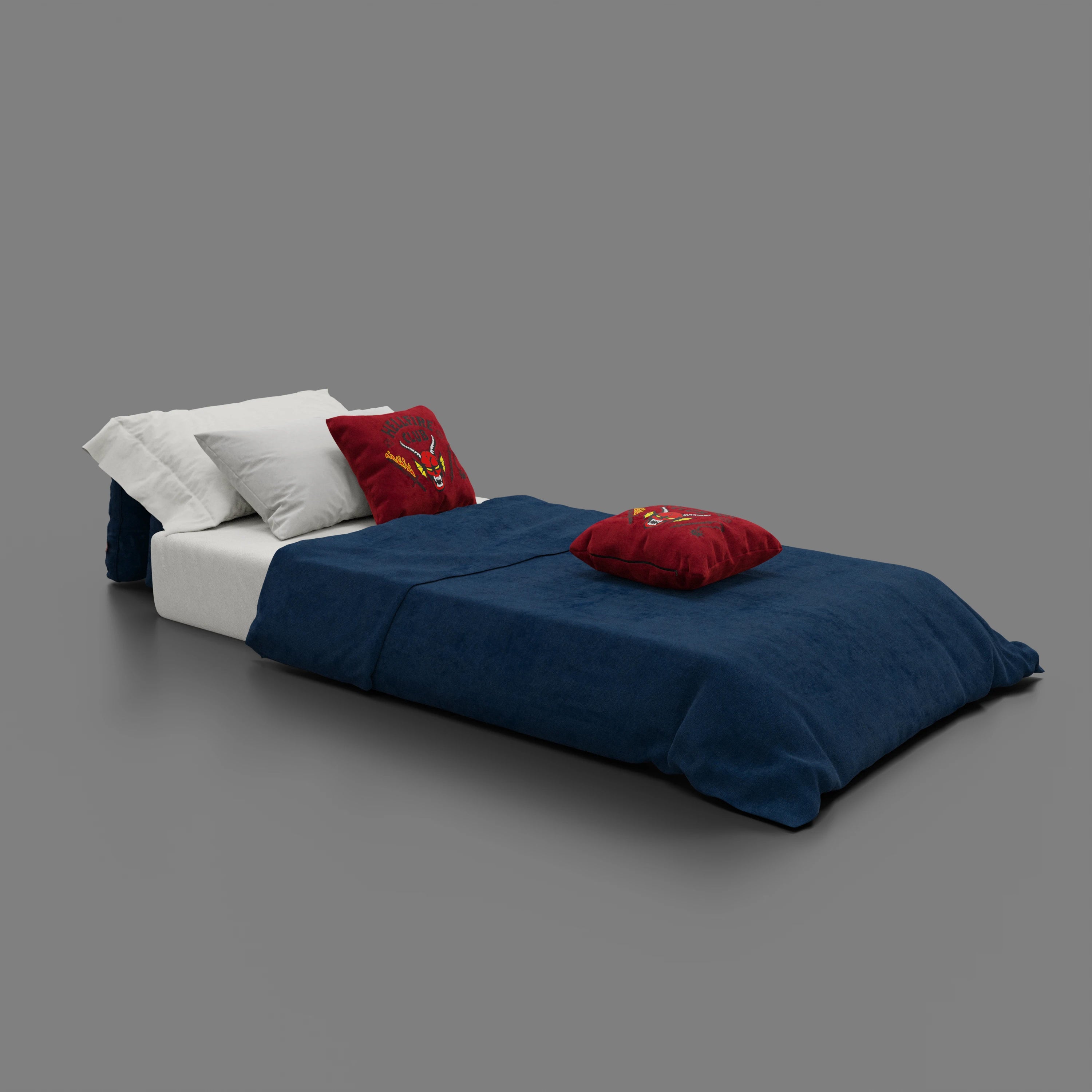 Rift fauteuil-lit Édition STRANGER THINGS avec matelas de 22 cm d'épaisseur et mousse à mémoire de forme - tissu détachable Bleu