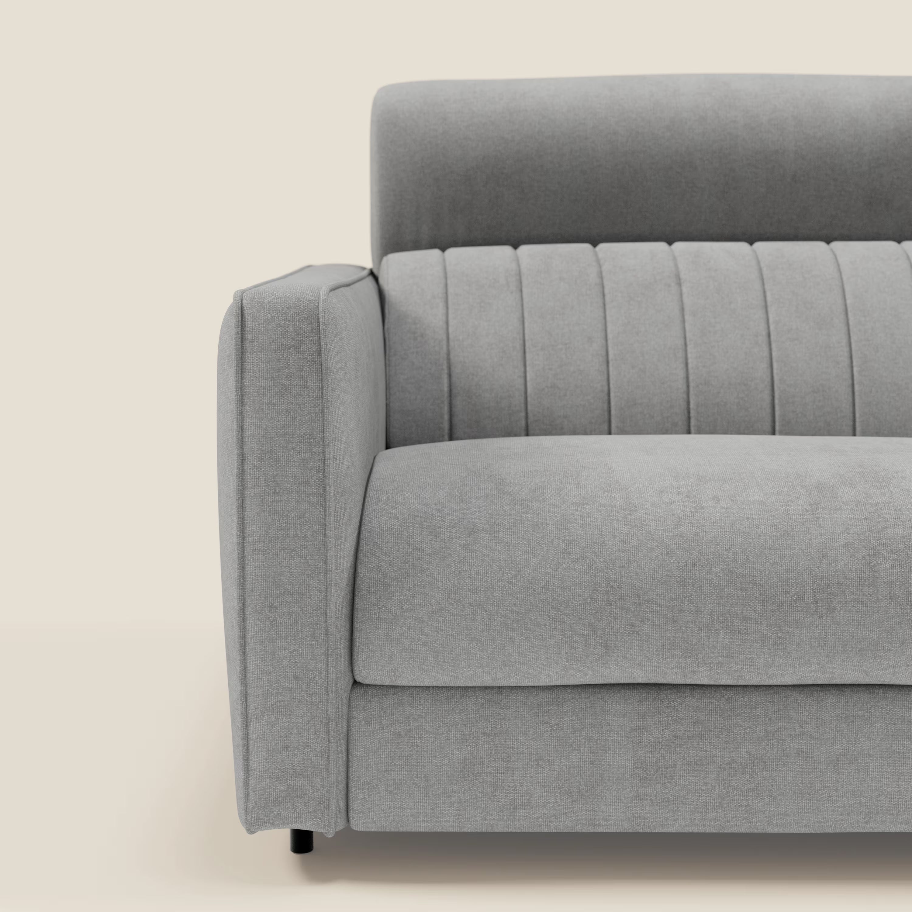 Nivon Canapé convertible moderne avec têtière en tissu détachable à l'eau T25 gris