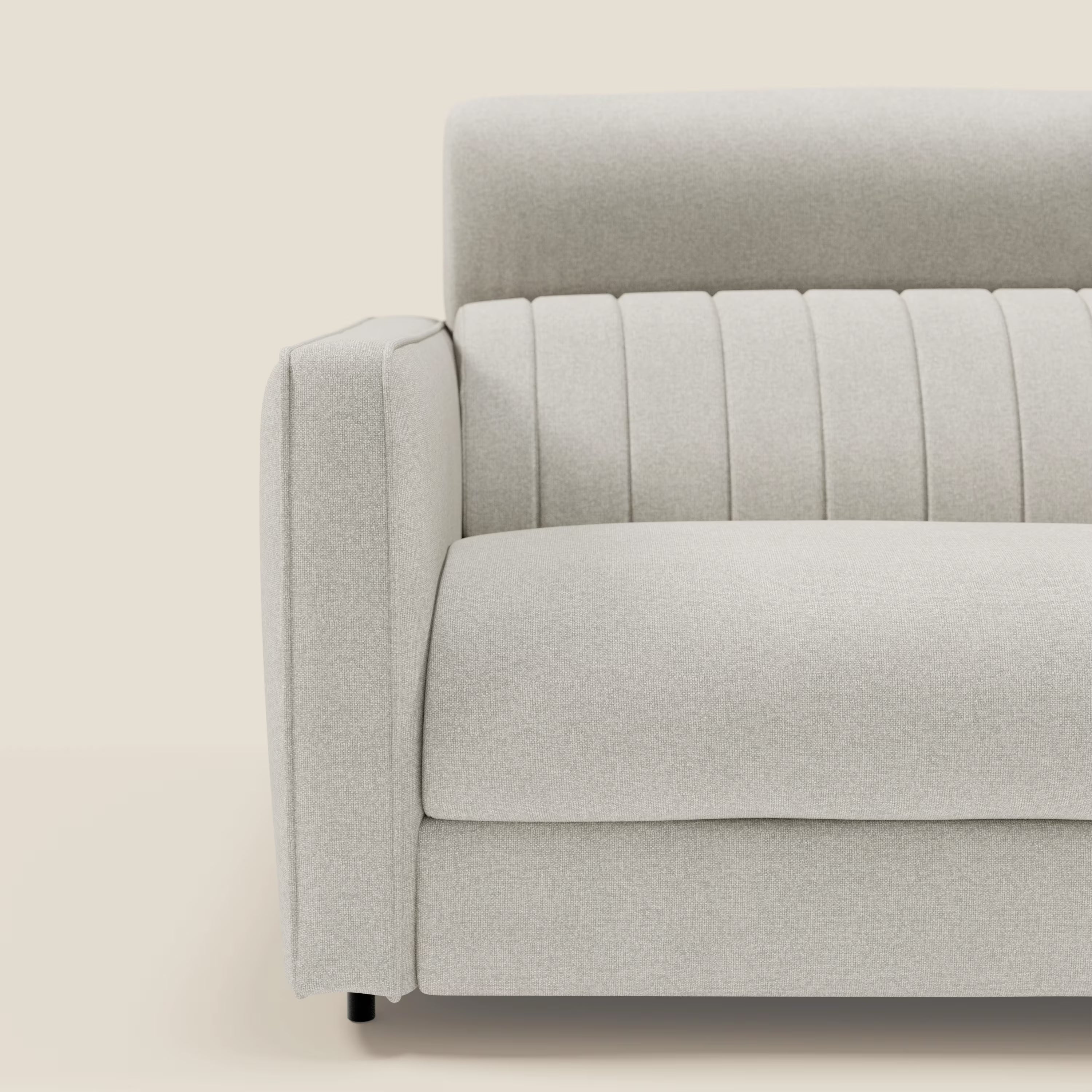 Nivon Canapé convertible moderne avec têtière en tissu détachable à l'eau T25 crème