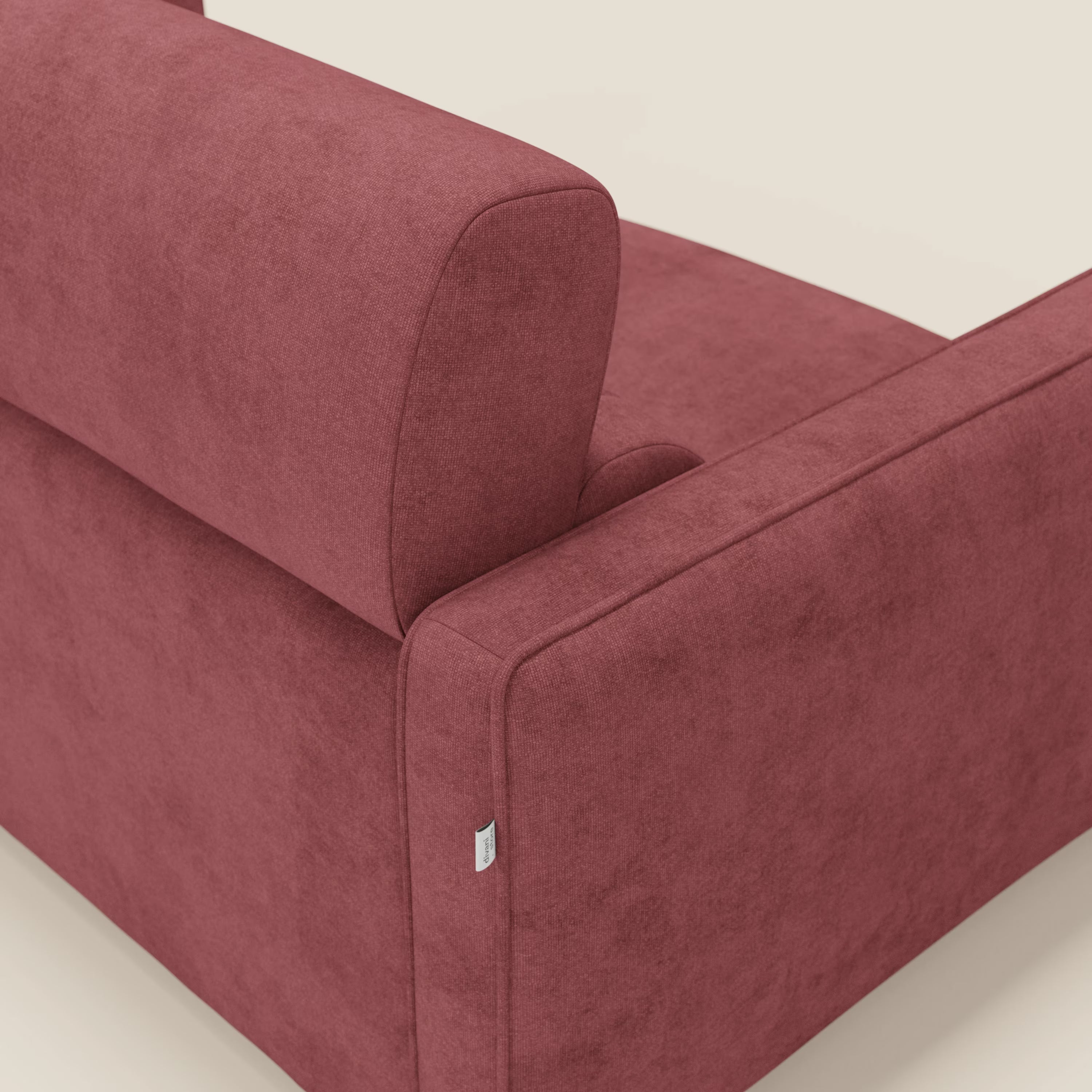 Nivon Canapé convertible moderne avec têtière en tissu détachable à l'eau T25 rouge