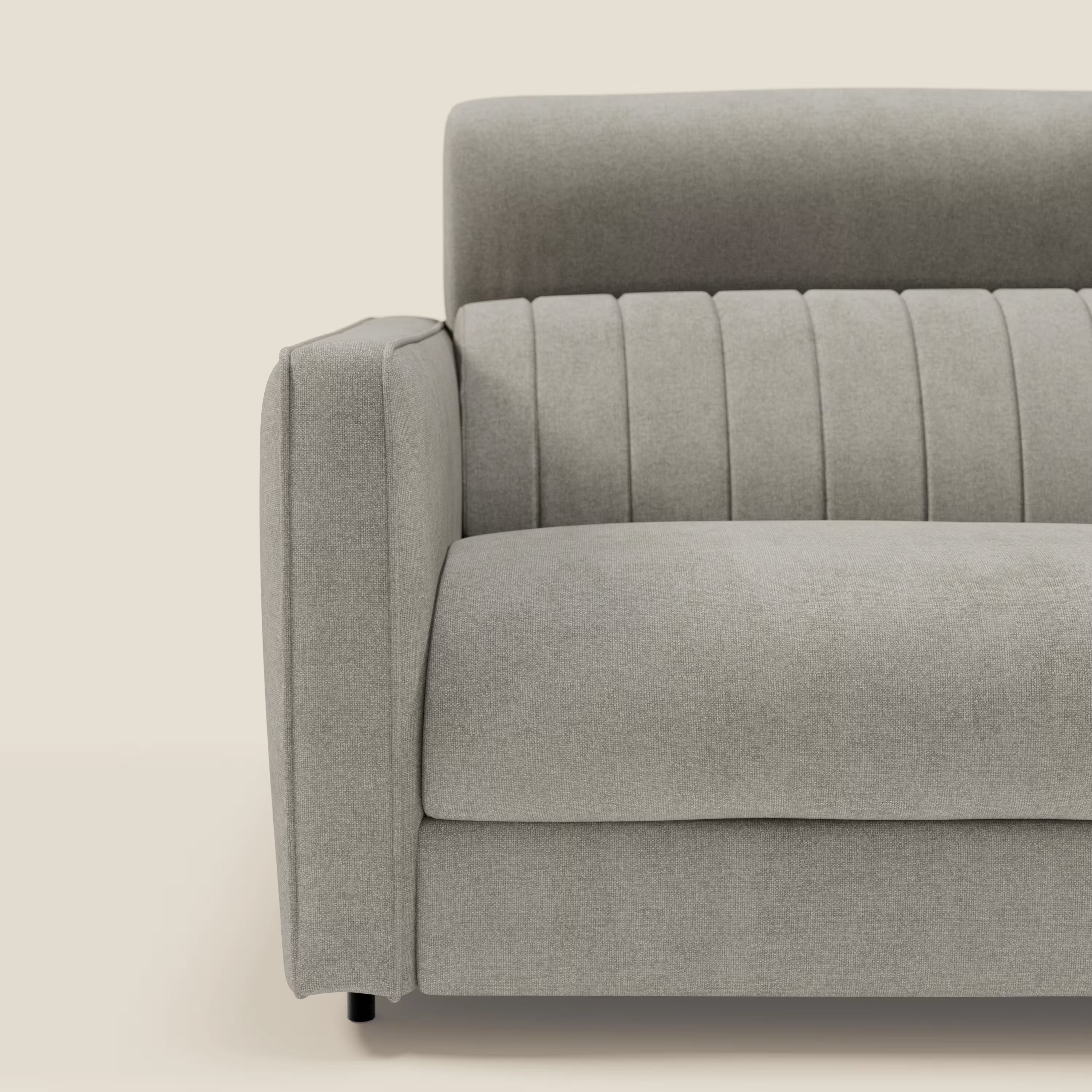 Nivon Canapé convertible moderne avec têtière en tissu détachable à l'eau T25 taupe