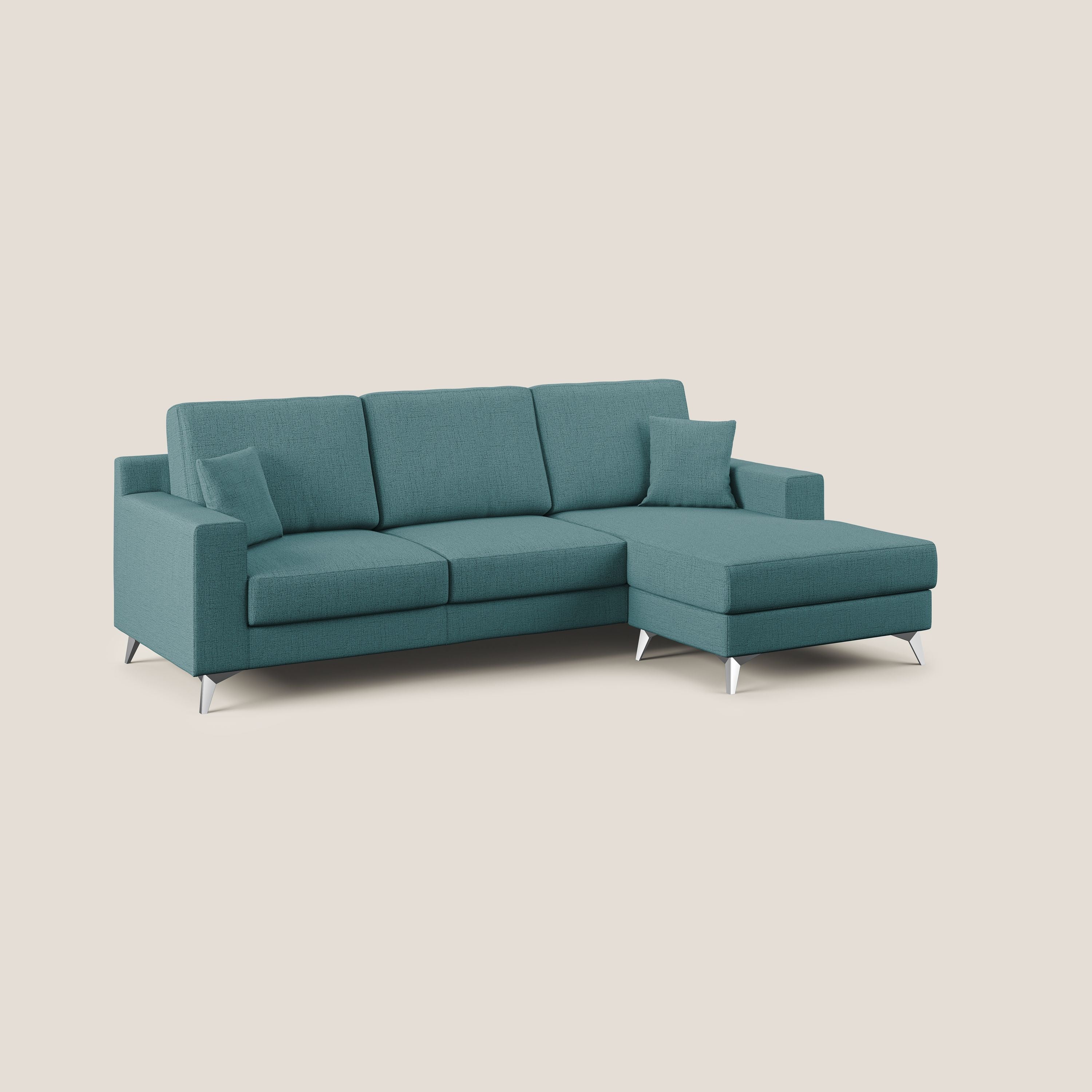 Michael Divano angolare REVERSIBILE in tessuto impermeabile T03 azzurro - divani.store