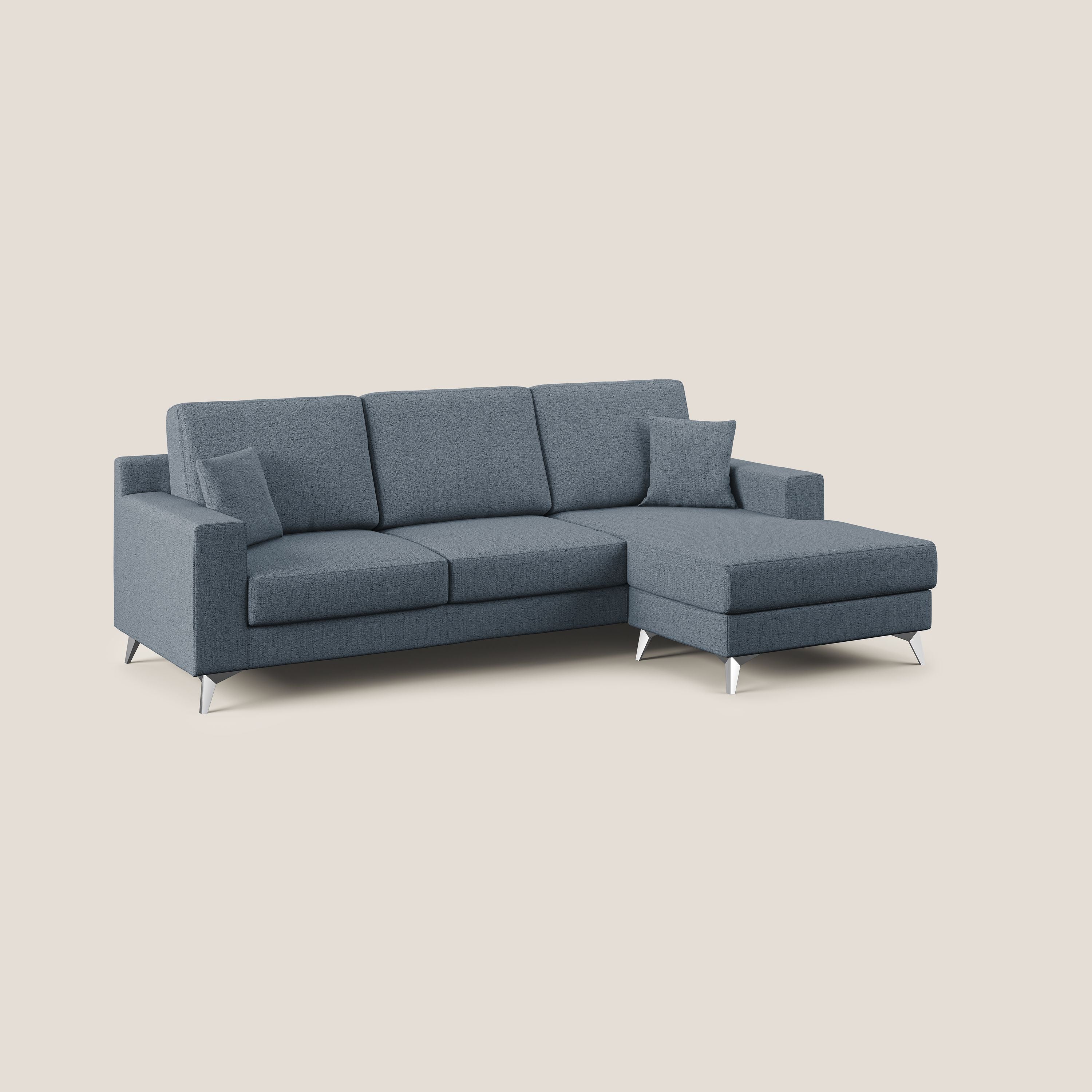 Michael Divano angolare REVERSIBILE in tessuto impermeabile T03 blu - divani.store