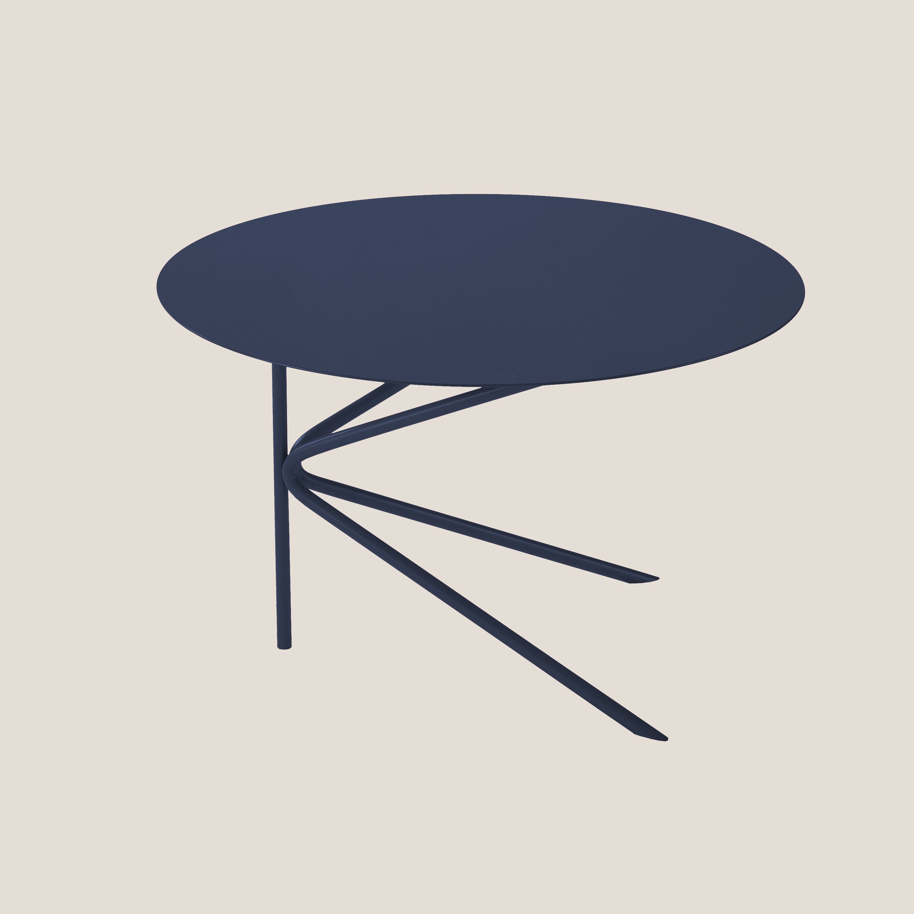 Twin tavolino BASSO rotondo minimale in diverse colorazioni blu navy - divani.store