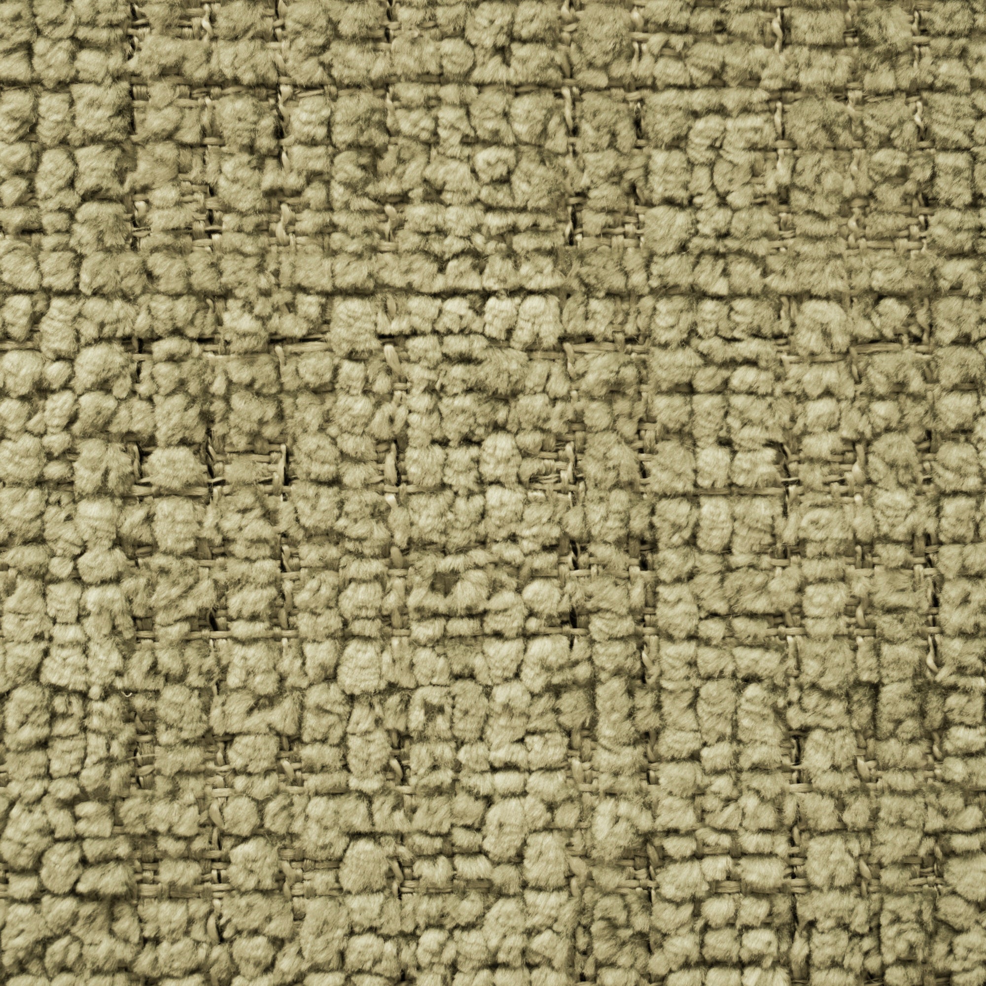 Primo piano di Personalizzazione in T28 di Divani.Store: un tappeto beige testurizzato con un motivo a griglia di fibre spesse e anellate intersecate da linee sottili e più scure, che gli conferiscono un aspetto caldo, smorzato e organizzato.