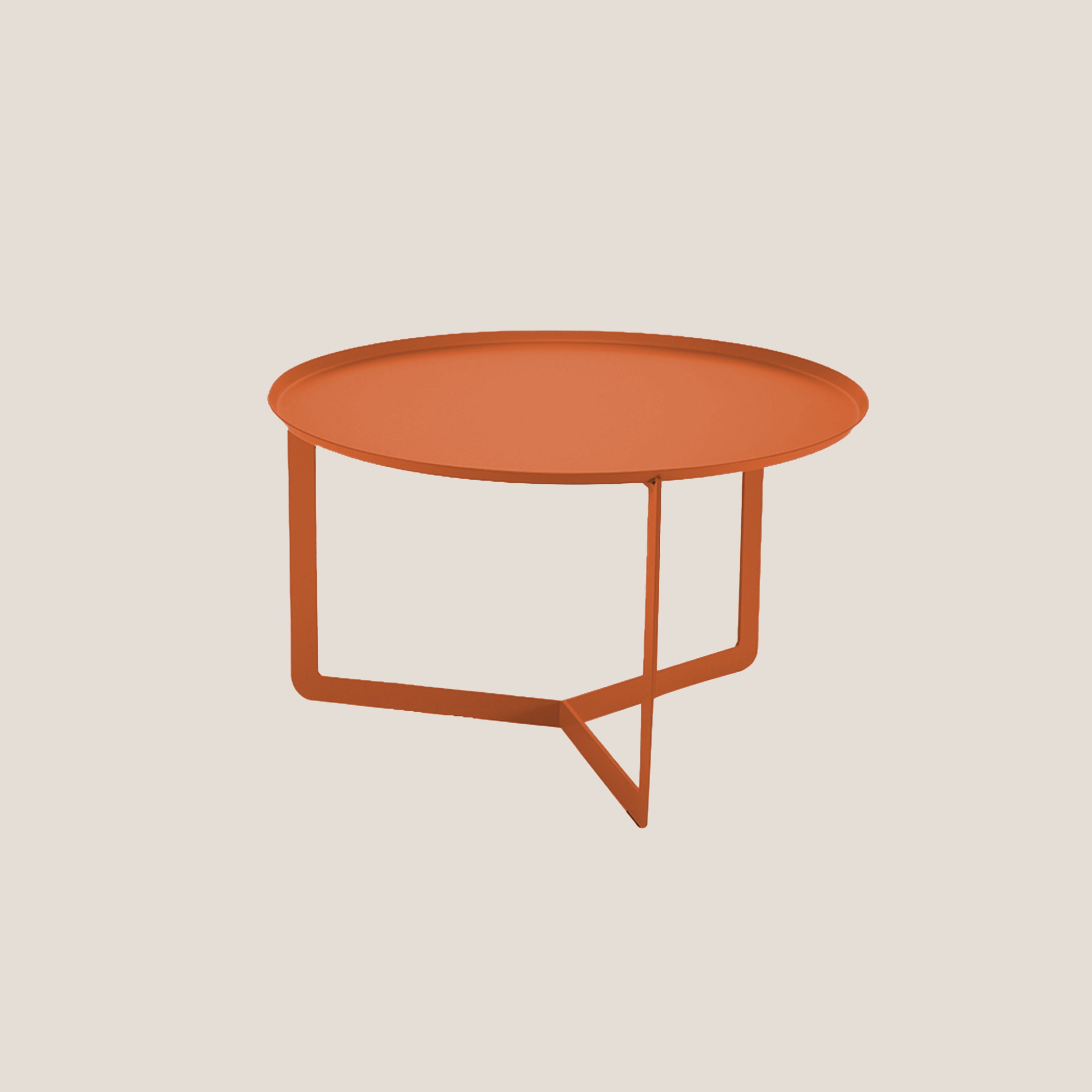 Round tavolino rotondo da salotto in metallo h36 cm coccio - divani.store