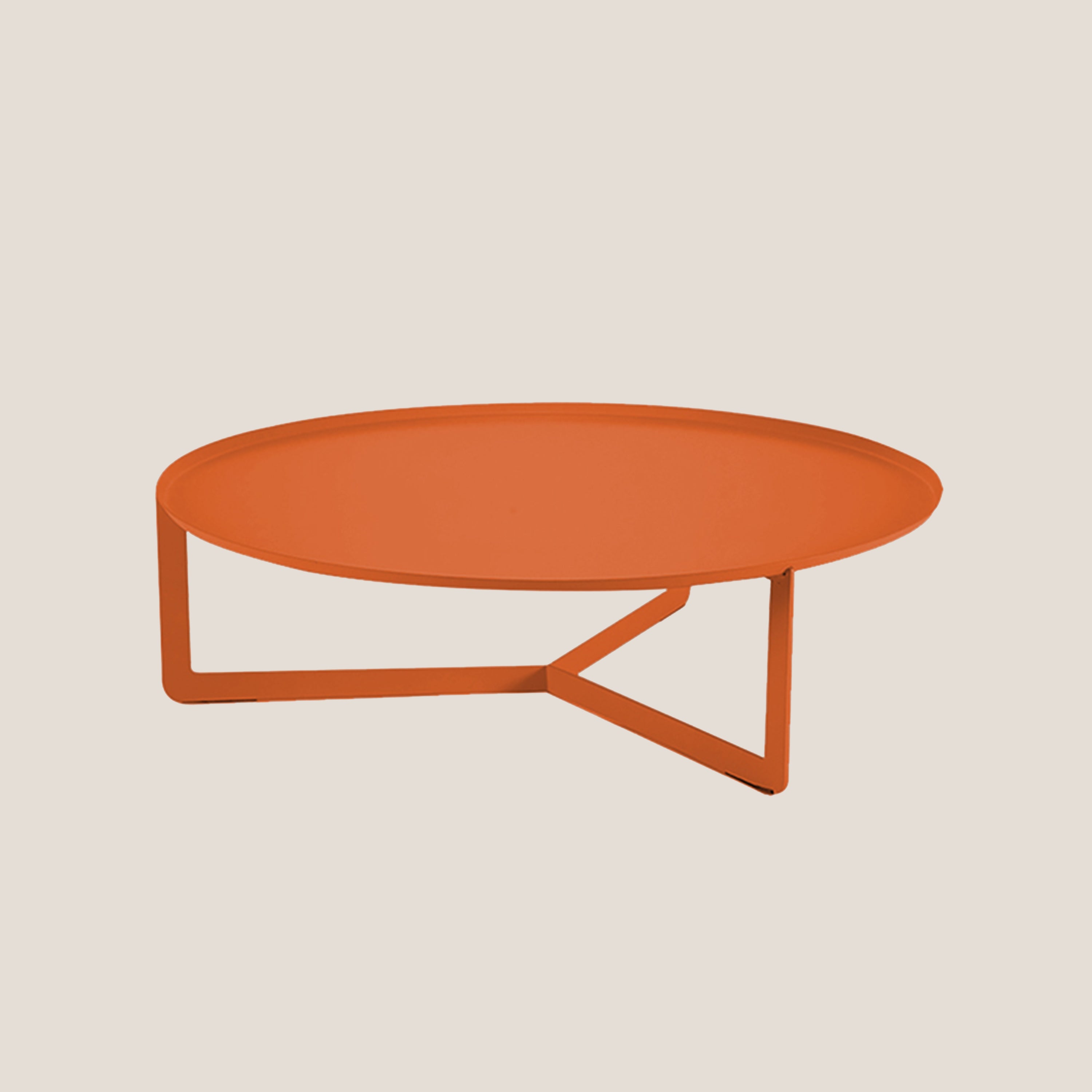 Round tavolino basso rotondo da salotto in metallo h23 cm coccio - divani.store