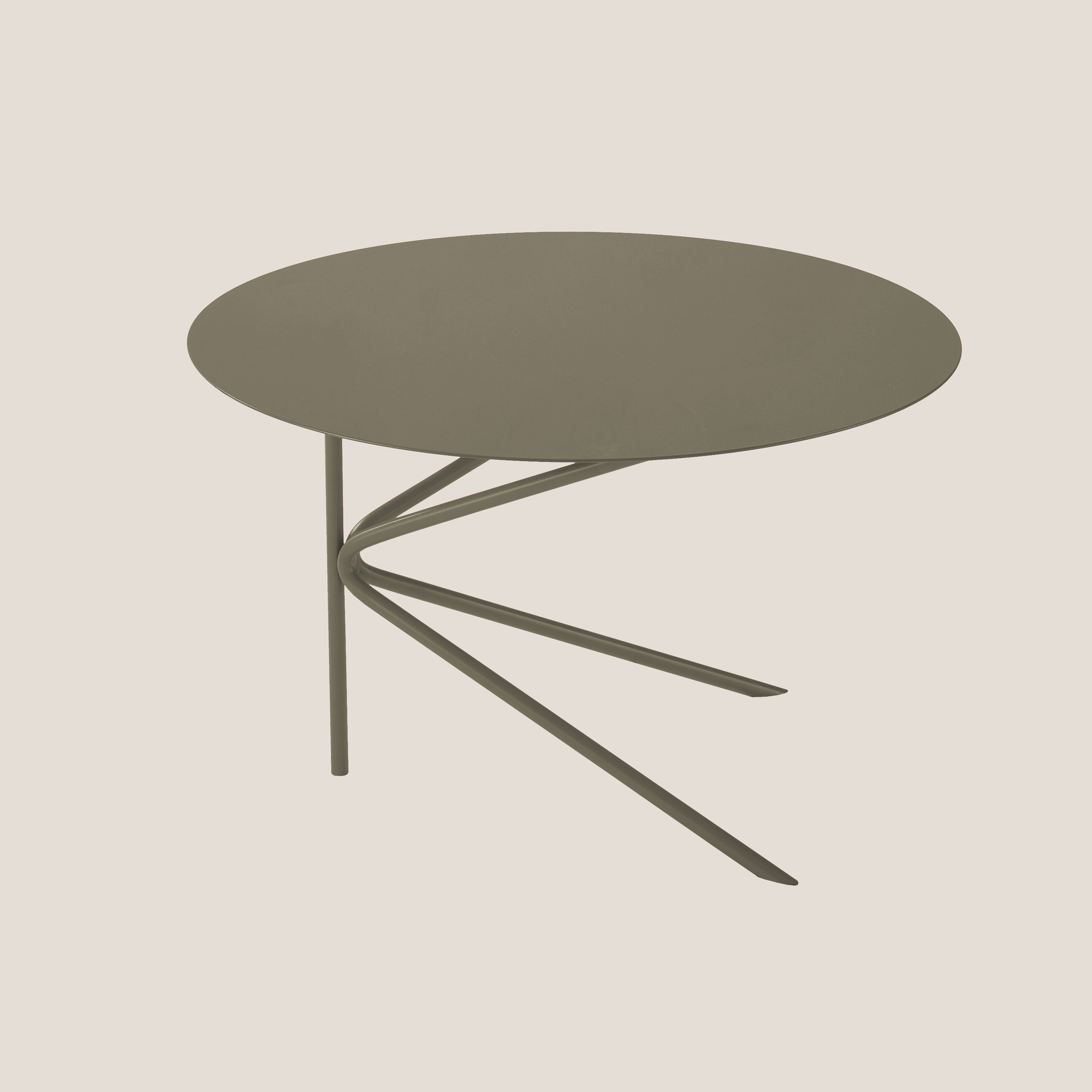 Twin tavolino BASSO rotondo minimale in diverse colorazioni fango - divani.store