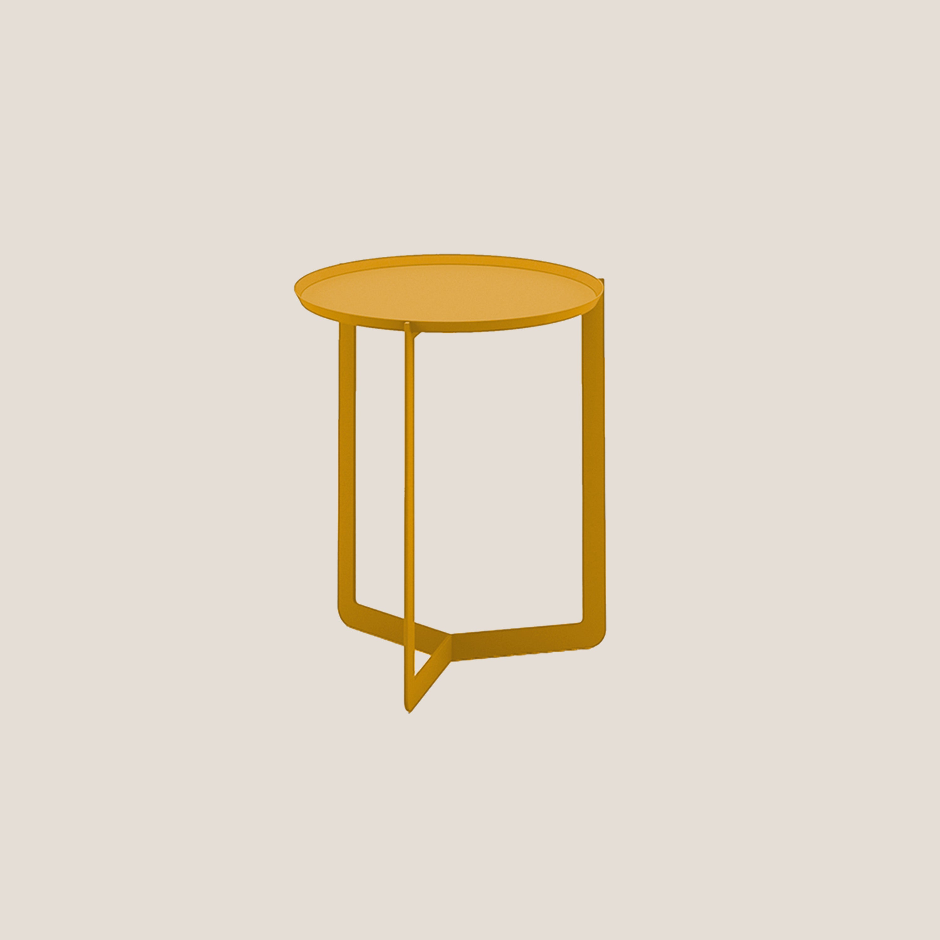 Round tavolino rotondo da salotto in metallo h46 cm oliva - divani.store