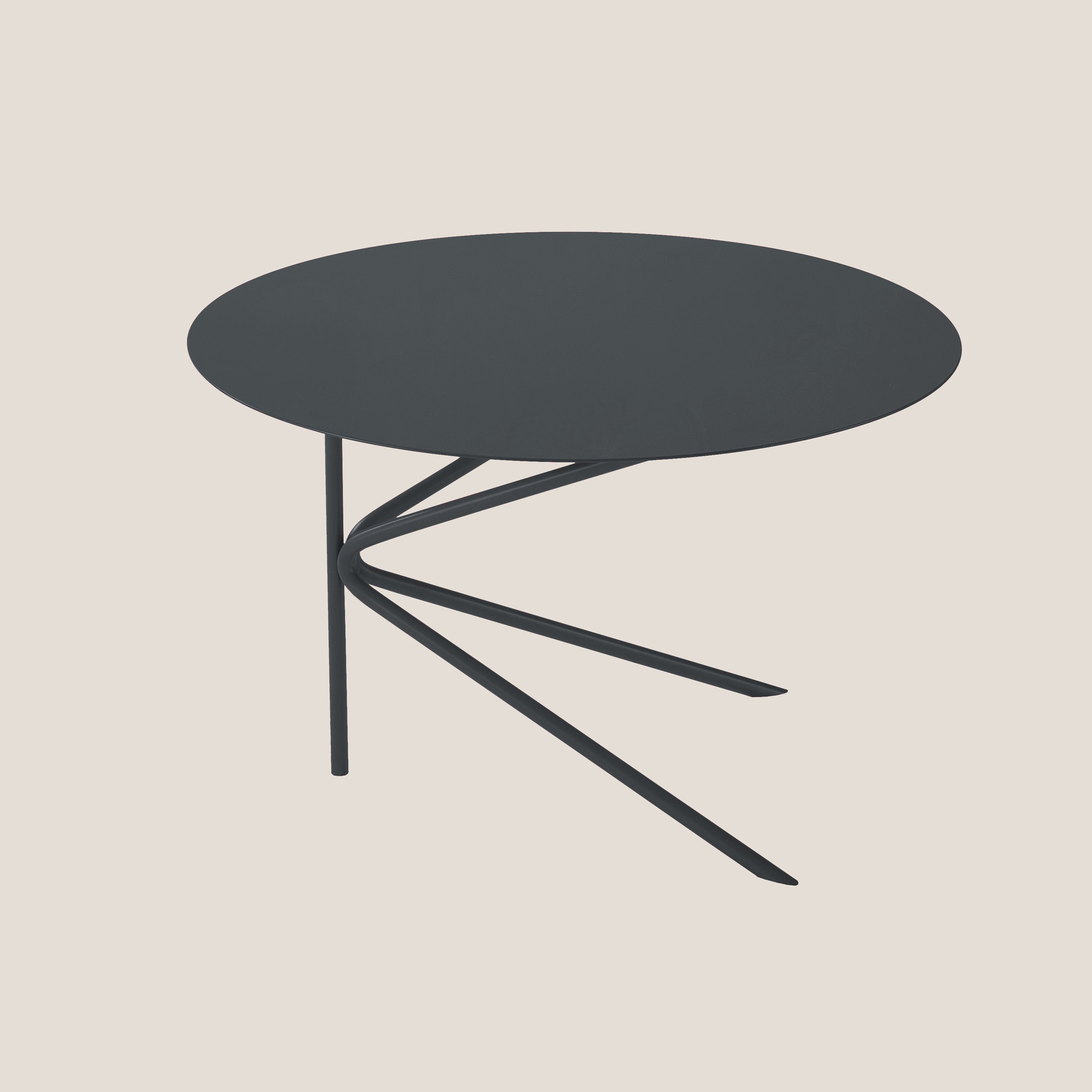 Twin tavolino BASSO rotondo minimale in diverse colorazioni grafite - divani.store