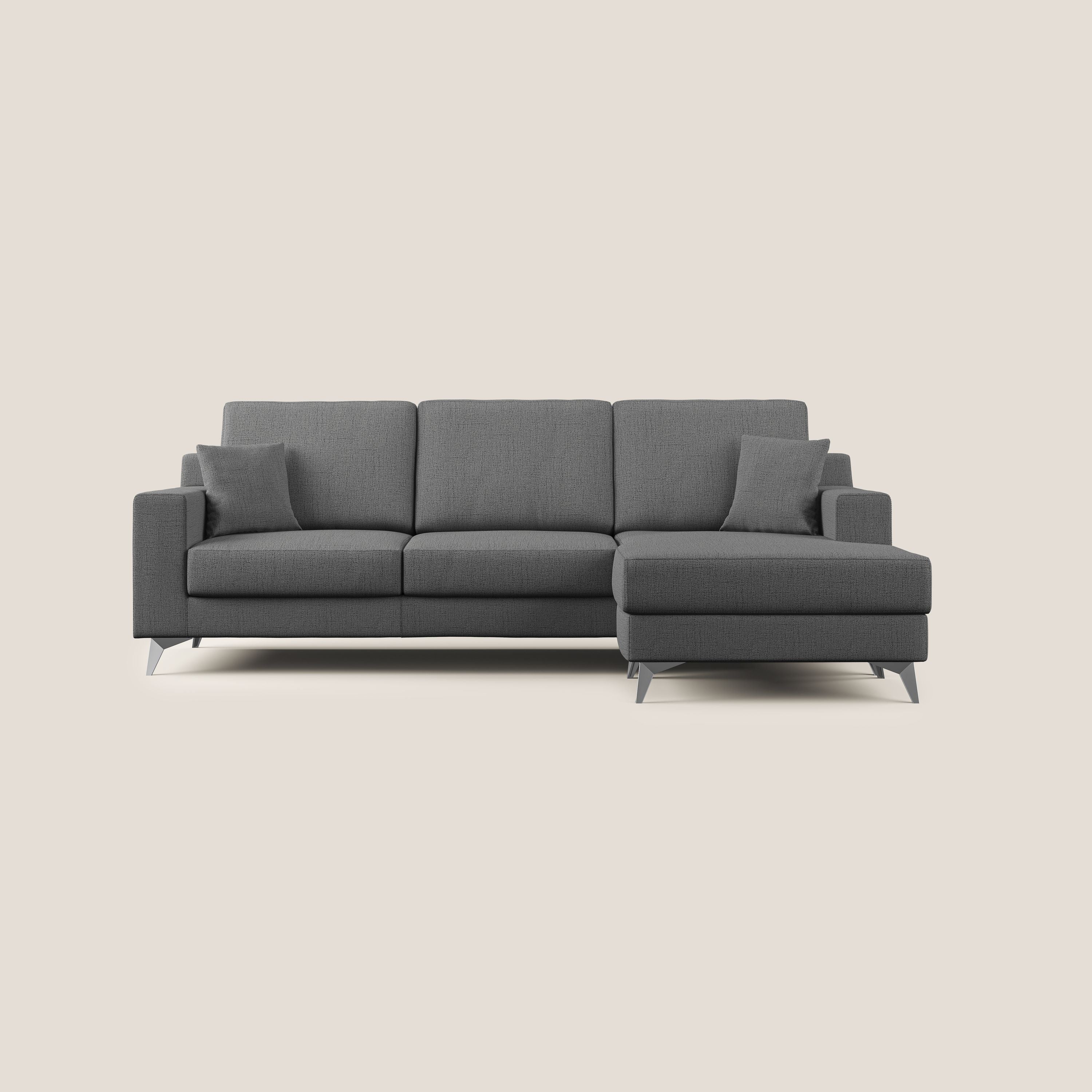Michael Divano angolare REVERSIBILE in tessuto impermeabile T03 grigio - divani.store