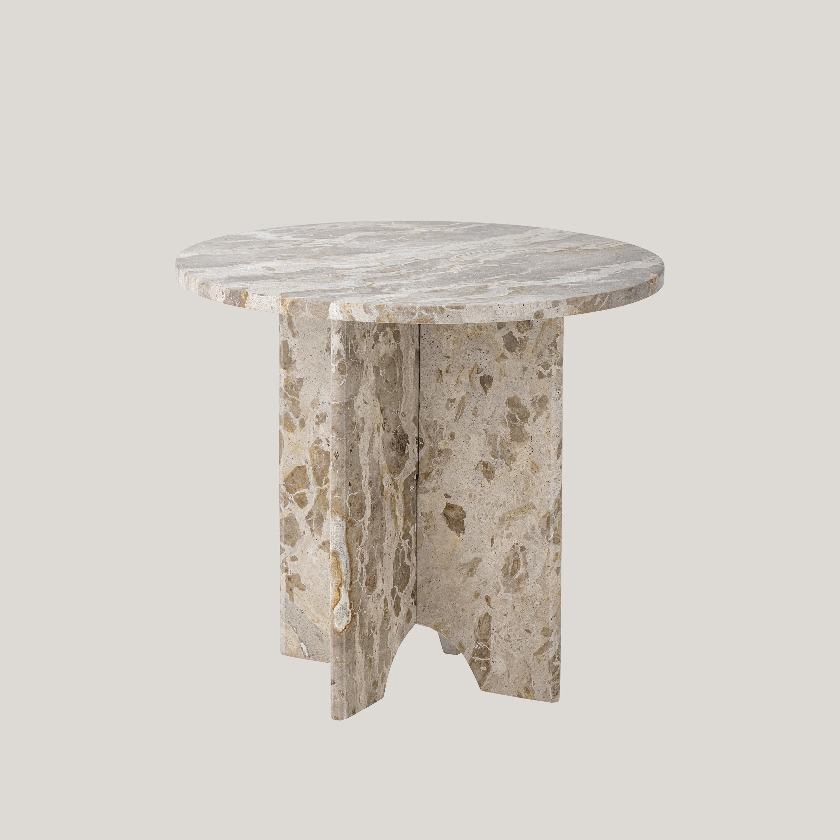 Jasmia tavolino in marmo marrone rotondo - divani.store