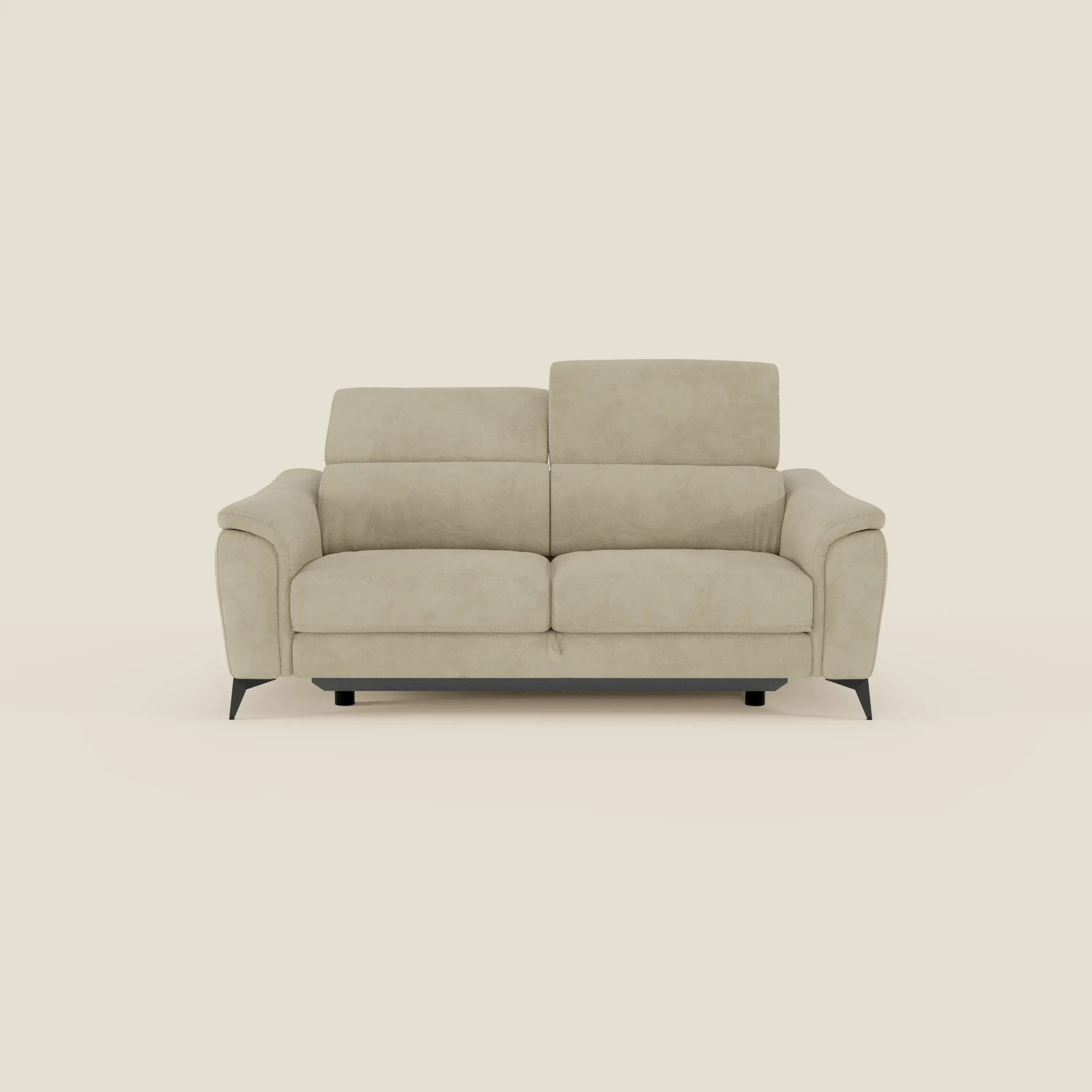 Arcos Canapé 3 places - pieds hauts et têtières inclinables en microfibre imperméable T11 beige