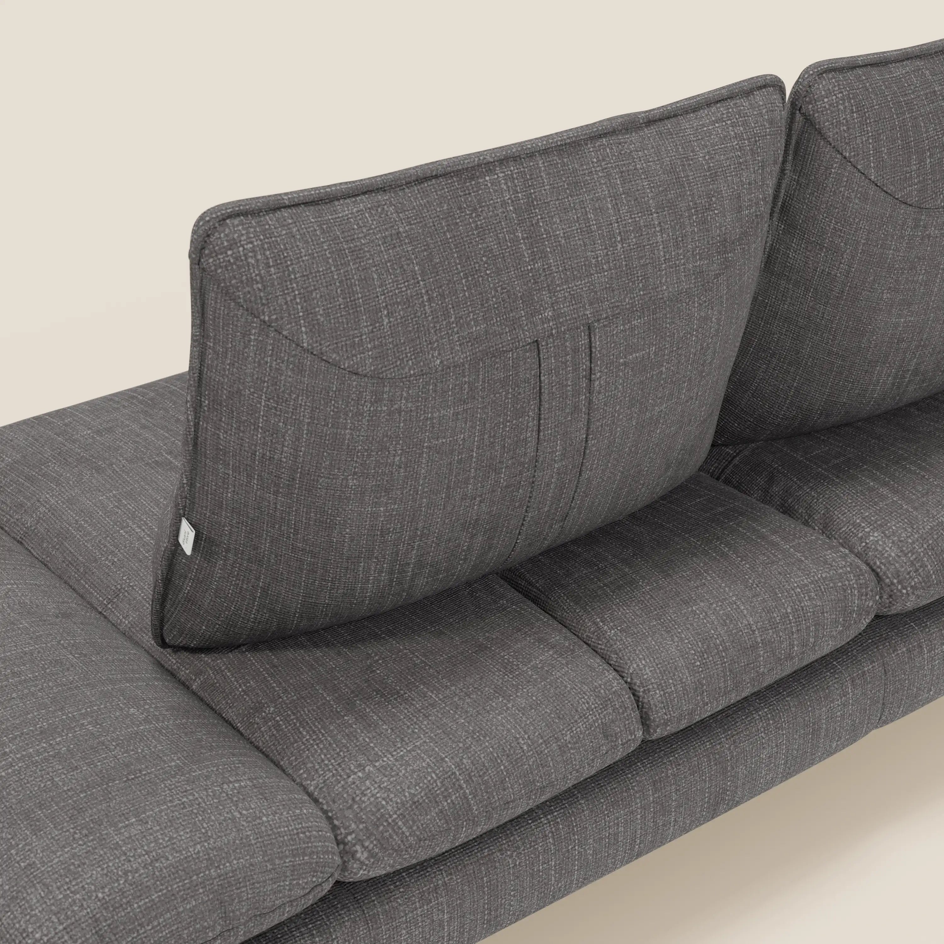 Ardex Canapé 3 places avec dossiers coulissants et accoudoir réglables en tissu doux imperméable T06 anthracite