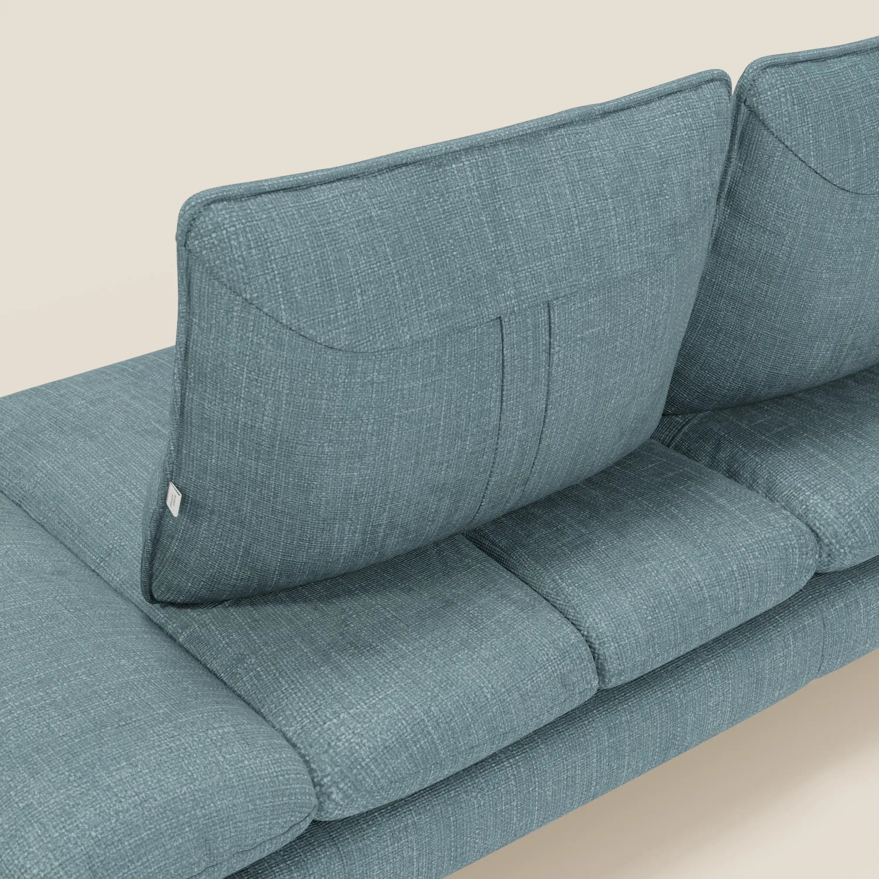 Ardex Canapé 3 places avec dossiers coulissants et accoudoir réglables en tissu doux imperméable T06 bleu ciel