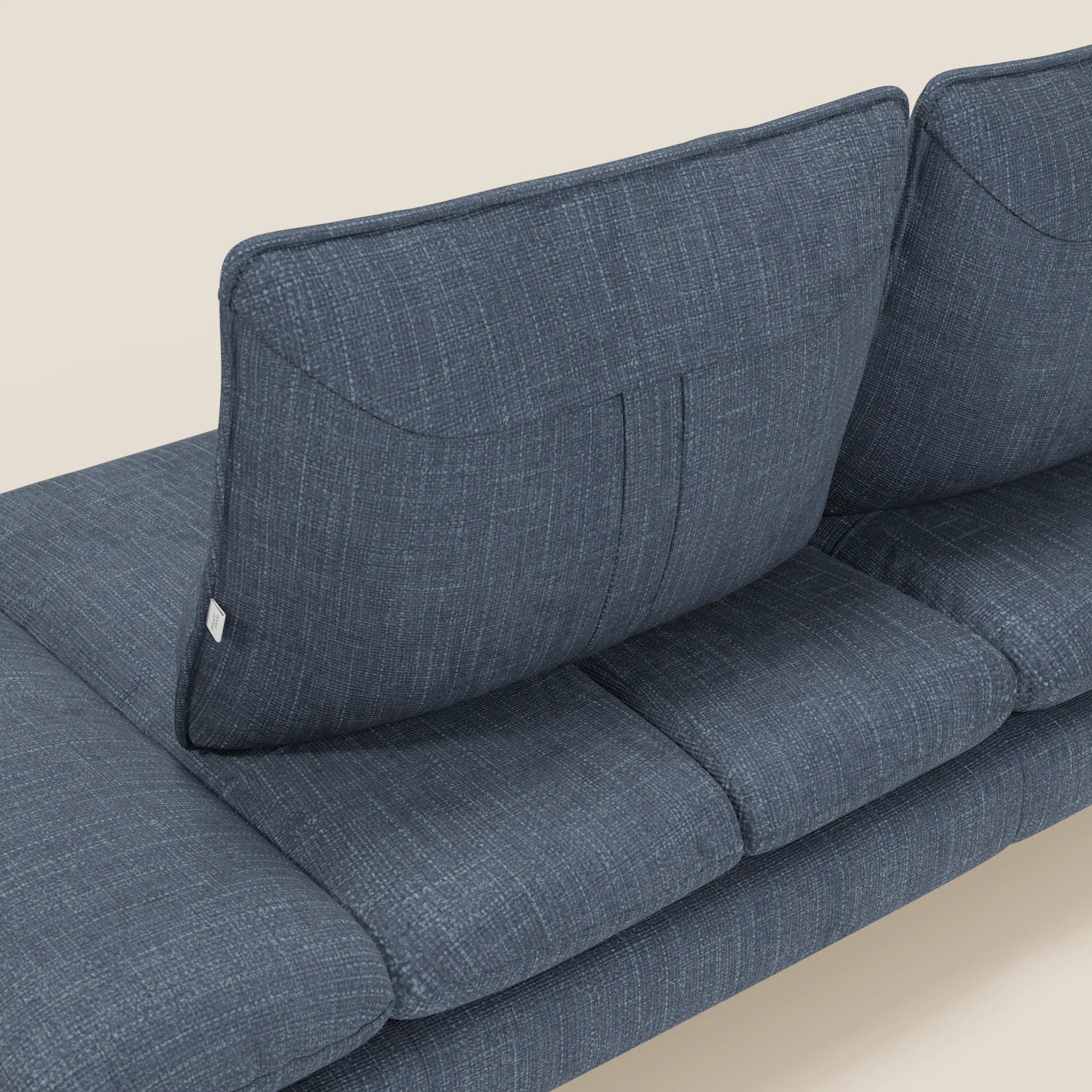 Ardex Canapé 3 places avec dossiers coulissants et accoudoir réglables en tissu doux imperméable T06 bleu