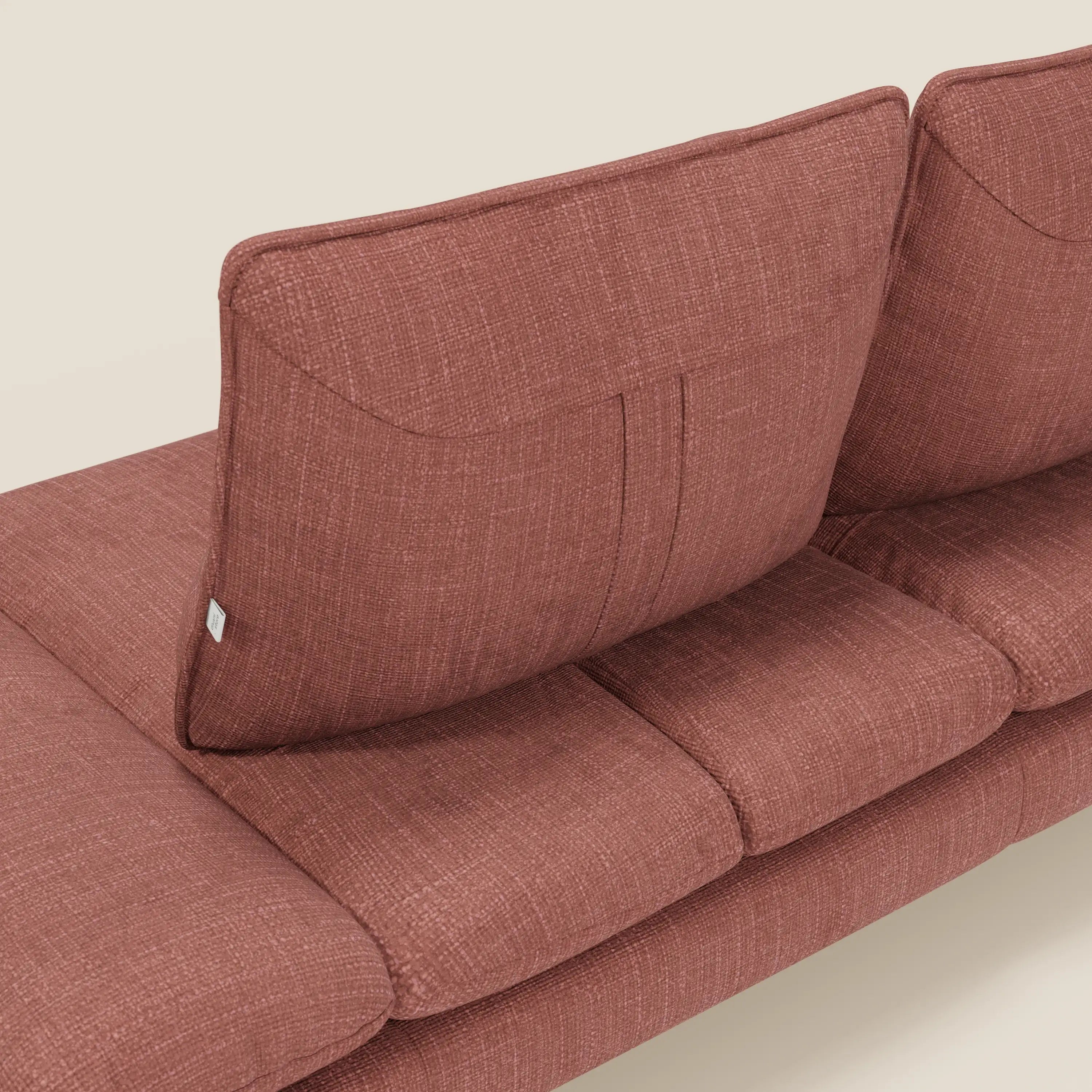 Ardex Canapé 3 places avec dossiers coulissants et accoudoir réglables en tissu doux imperméable T06 corail