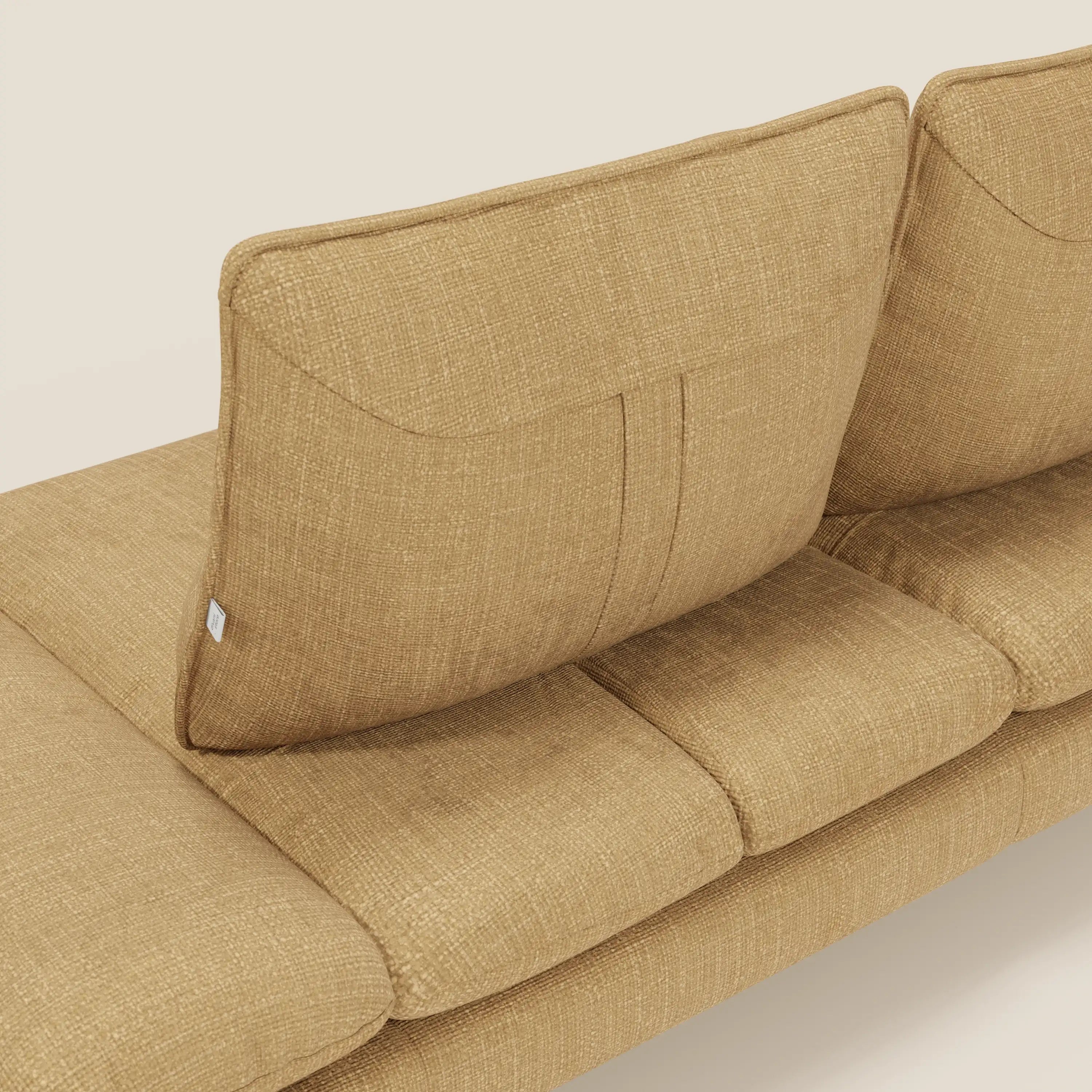 Ardex Canapé 3 places avec dossiers coulissants et accoudoir réglables en tissu doux imperméable T06 jaune