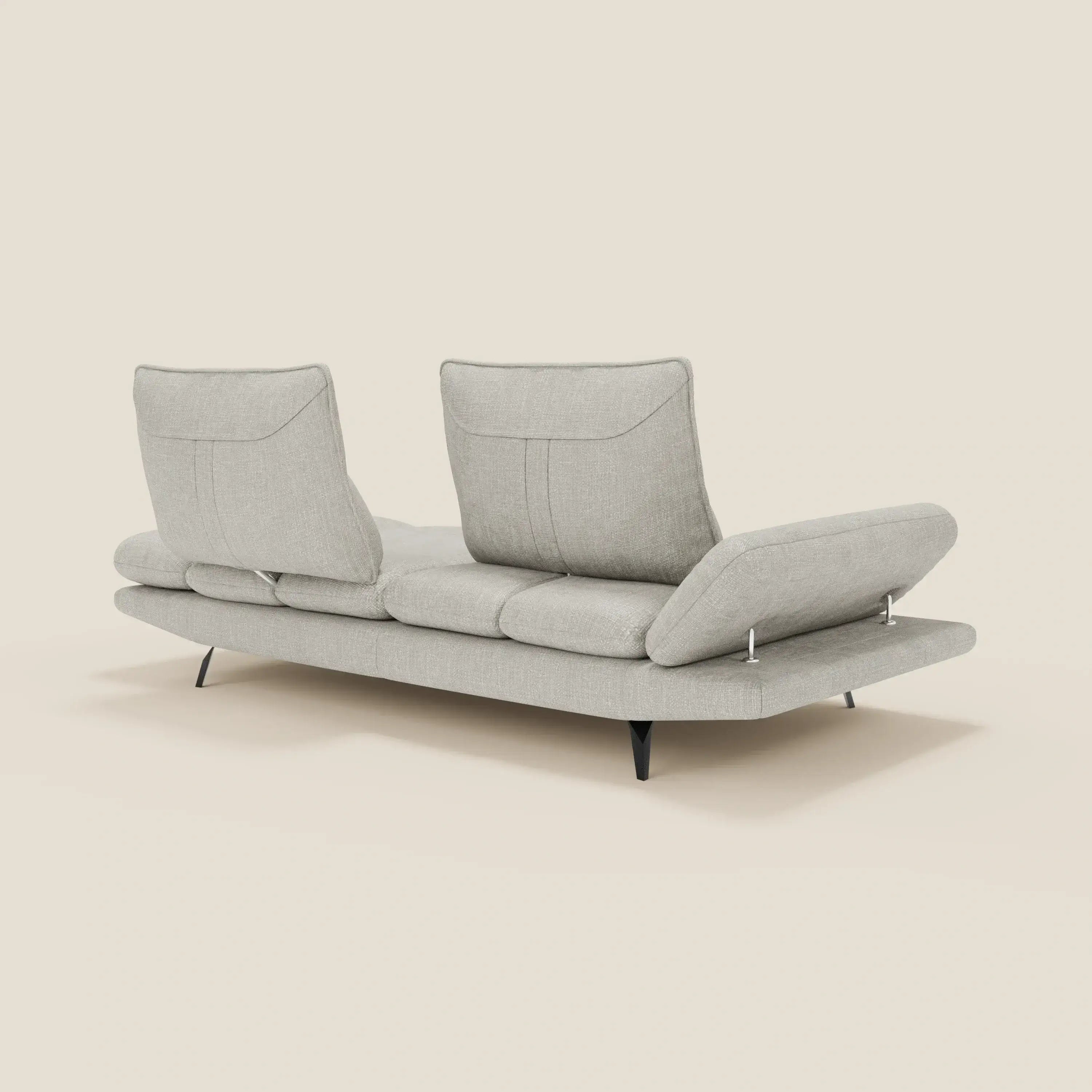 Ardex Canapé 3 places avec dossiers coulissants et accoudoir réglables en tissu doux imperméable T06 gris clair