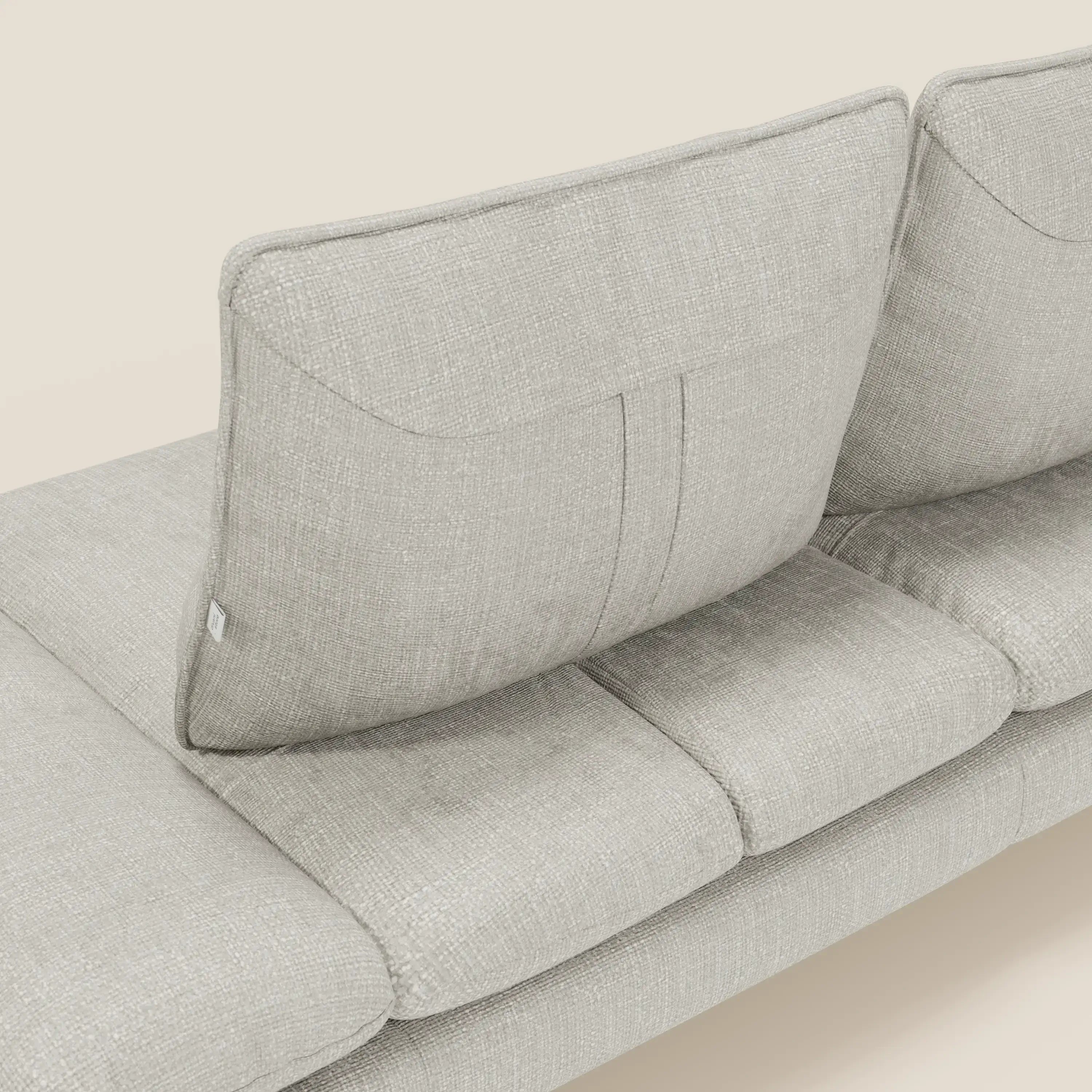 Ardex Canapé 3 places avec dossiers coulissants et accoudoir réglables en tissu doux imperméable T06 gris clair