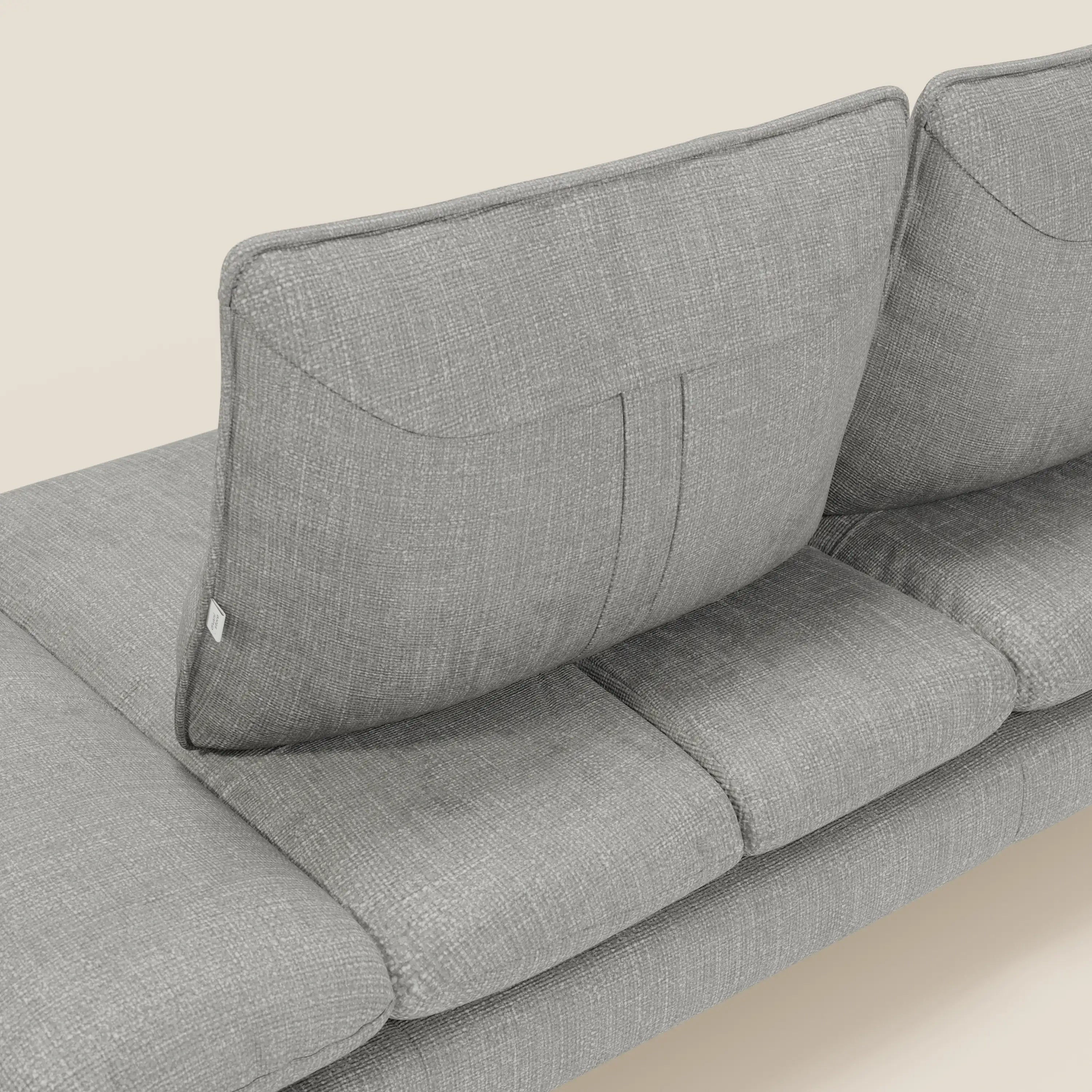 Ardex Canapé 3 places avec dossiers coulissants et accoudoir réglables en tissu doux imperméable T06 gris