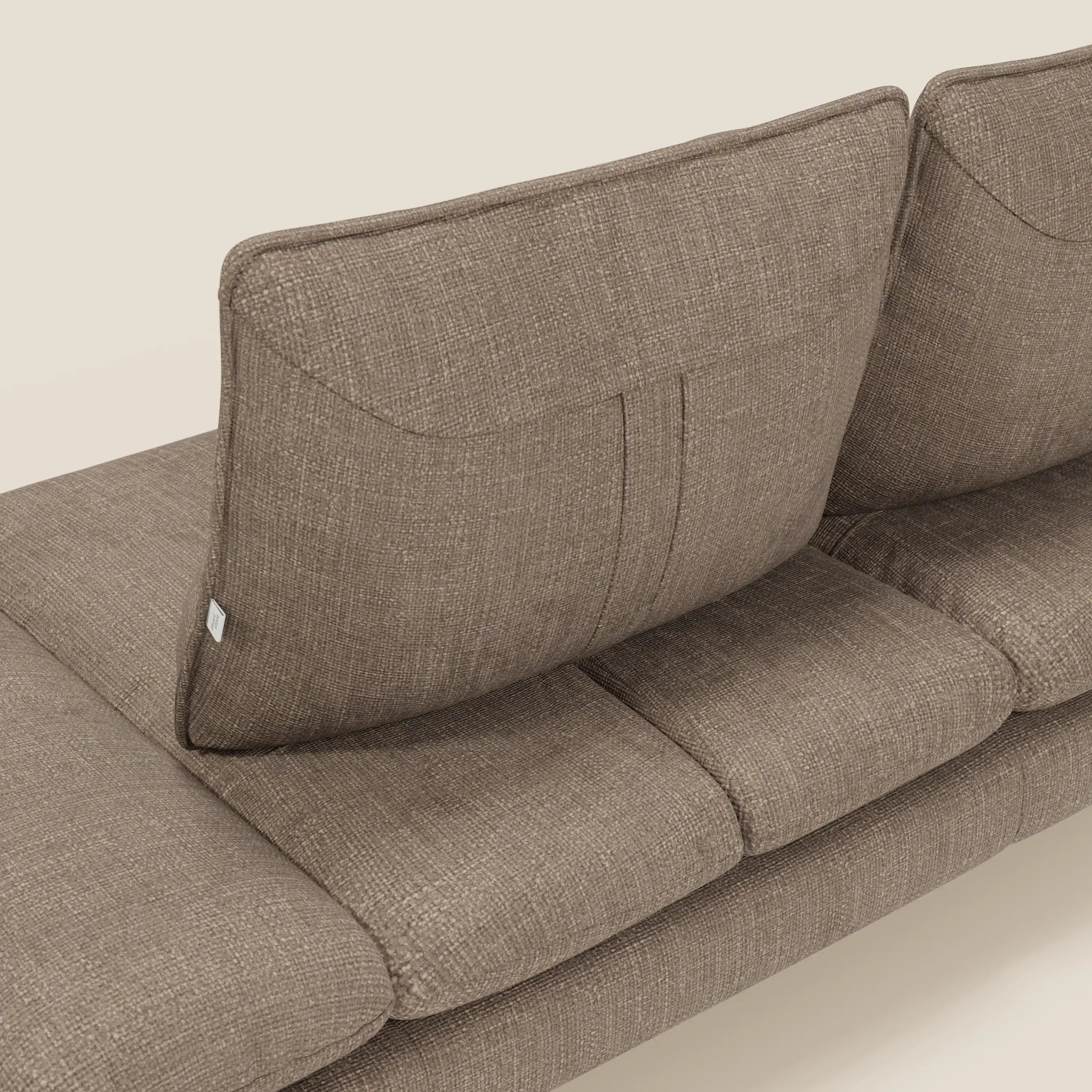 Ardex Canapé 3 places avec dossiers coulissants et accoudoir réglables en tissu doux imperméable T06 marron