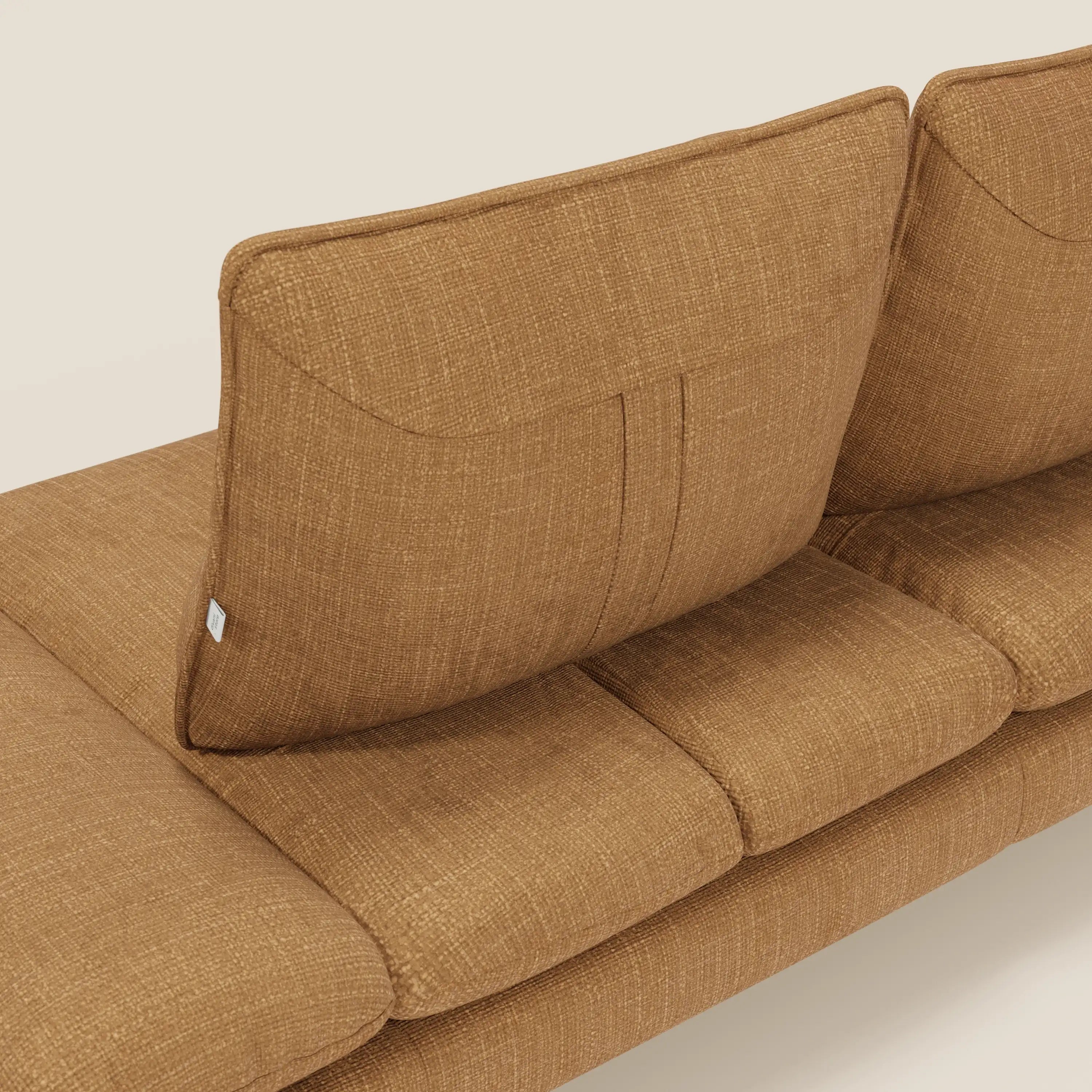 Ardex Canapé 3 places avec dossiers coulissants et accoudoir réglables en tissu doux imperméable T06 ocre