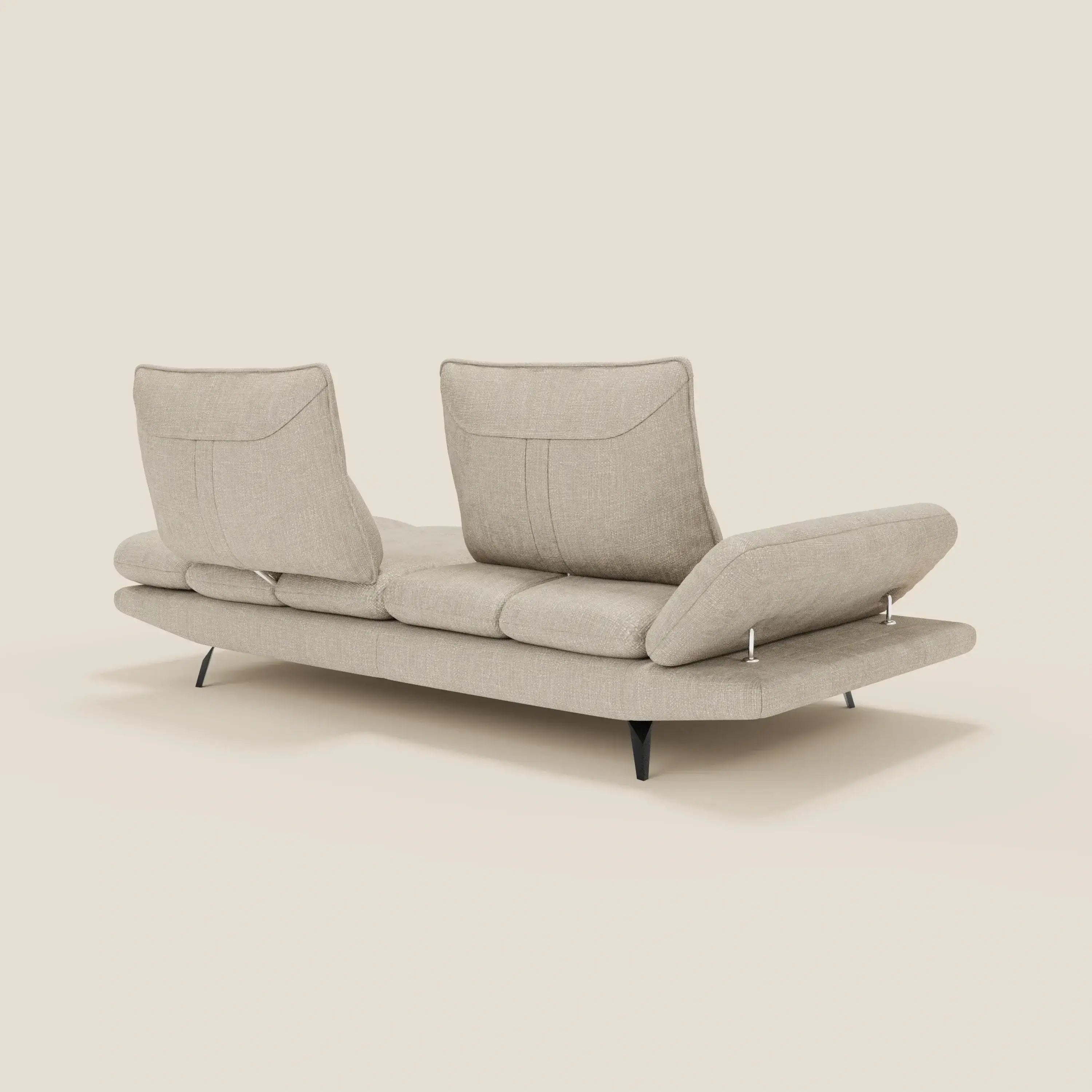 Ardex Canapé 3 places avec dossiers coulissants et accoudoir réglables en tissu doux imperméable T06 crème