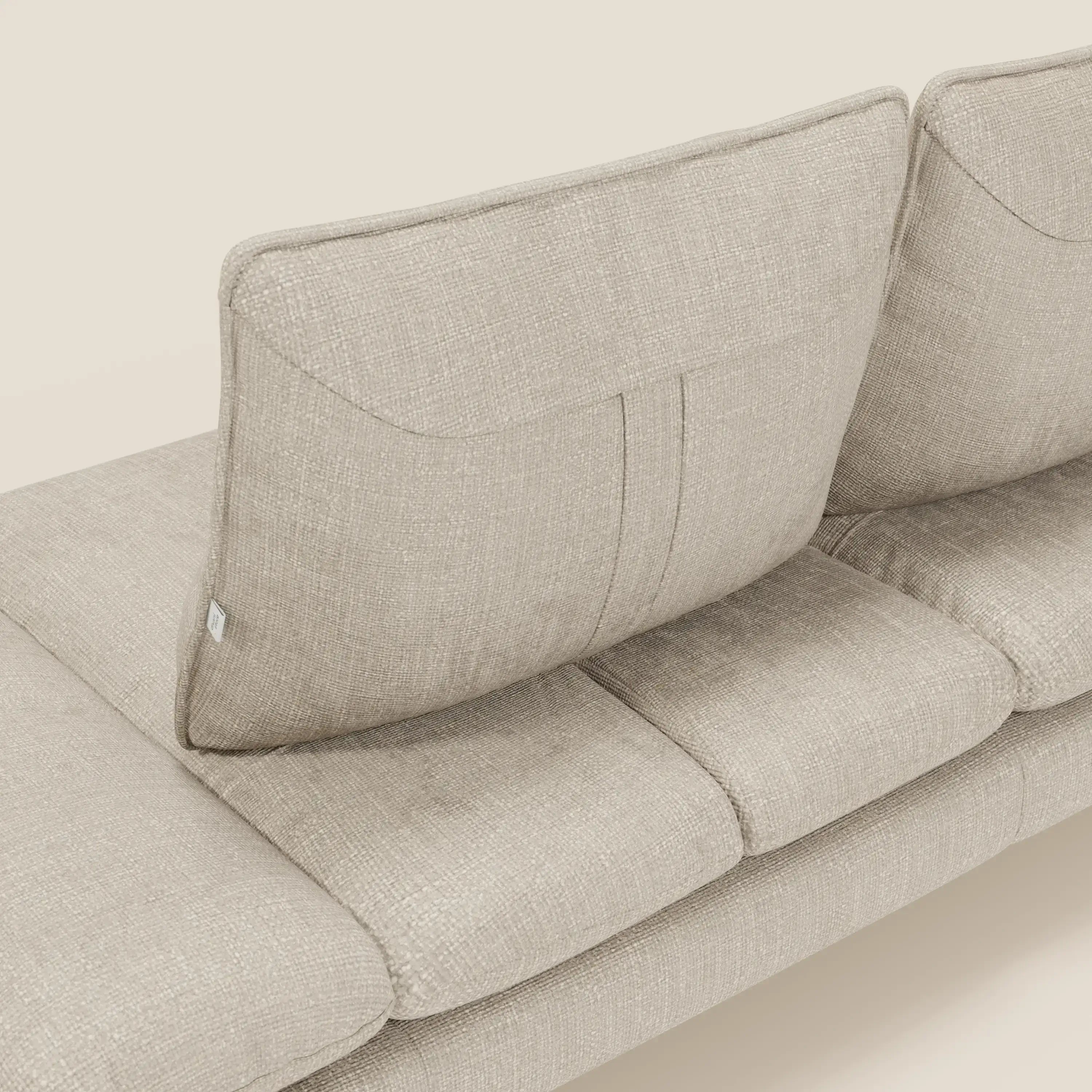 Ardex Canapé 3 places avec dossiers coulissants et accoudoir réglables en tissu doux imperméable T06 crème