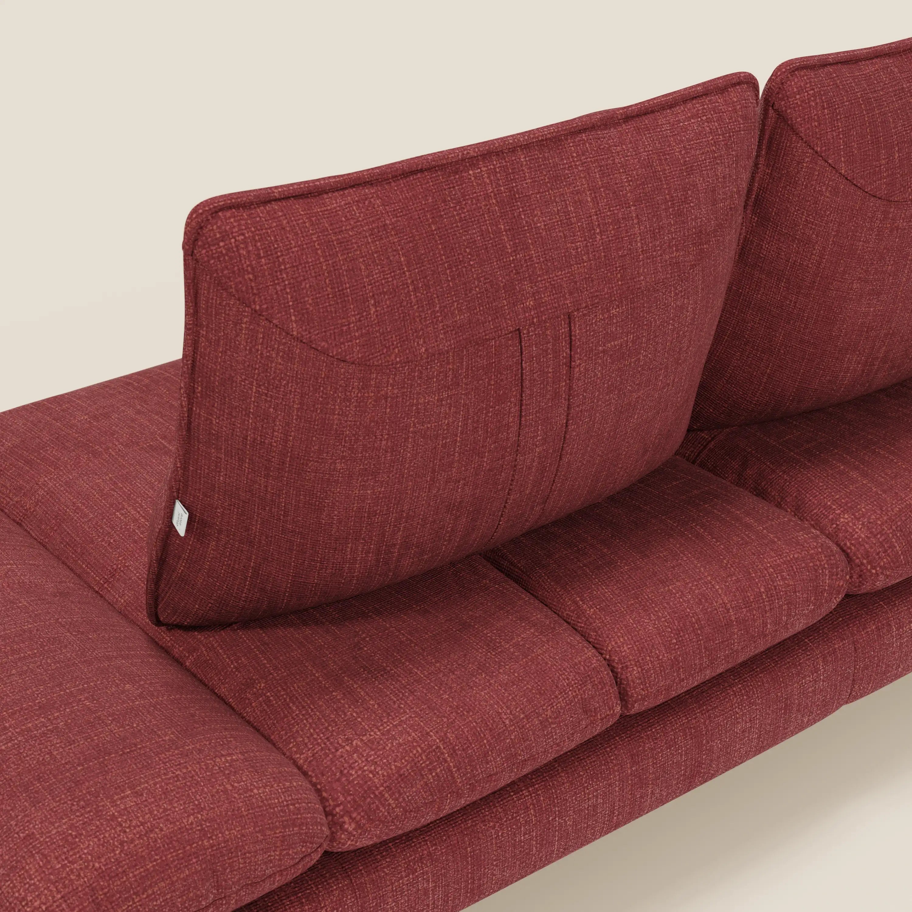 Ardex Canapé 3 places avec dossiers coulissants et accoudoir réglables en tissu doux imperméable T06 rouge