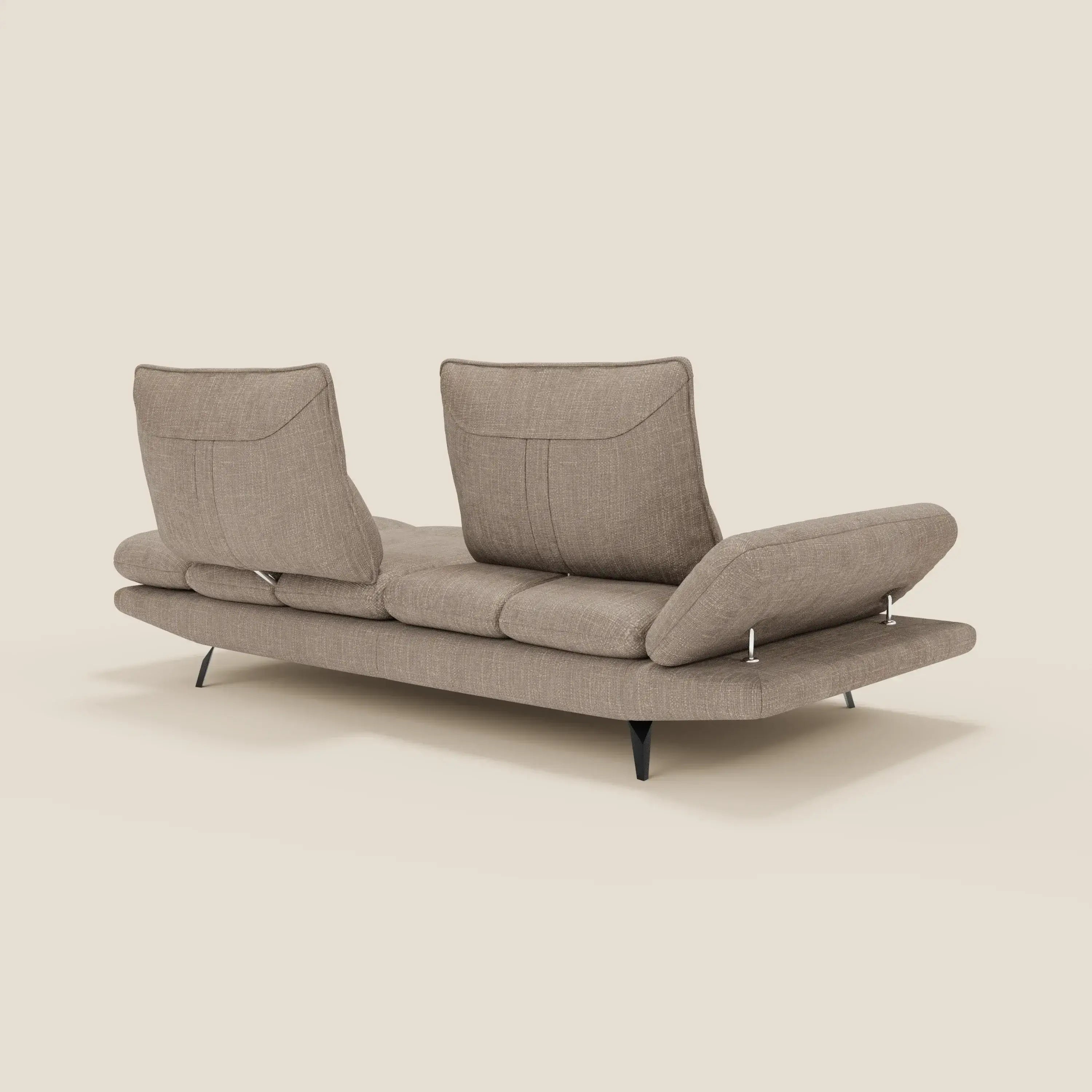 Ardex Canapé 3 places avec dossiers coulissants et accoudoir réglables en tissu doux imperméable T06 taupe