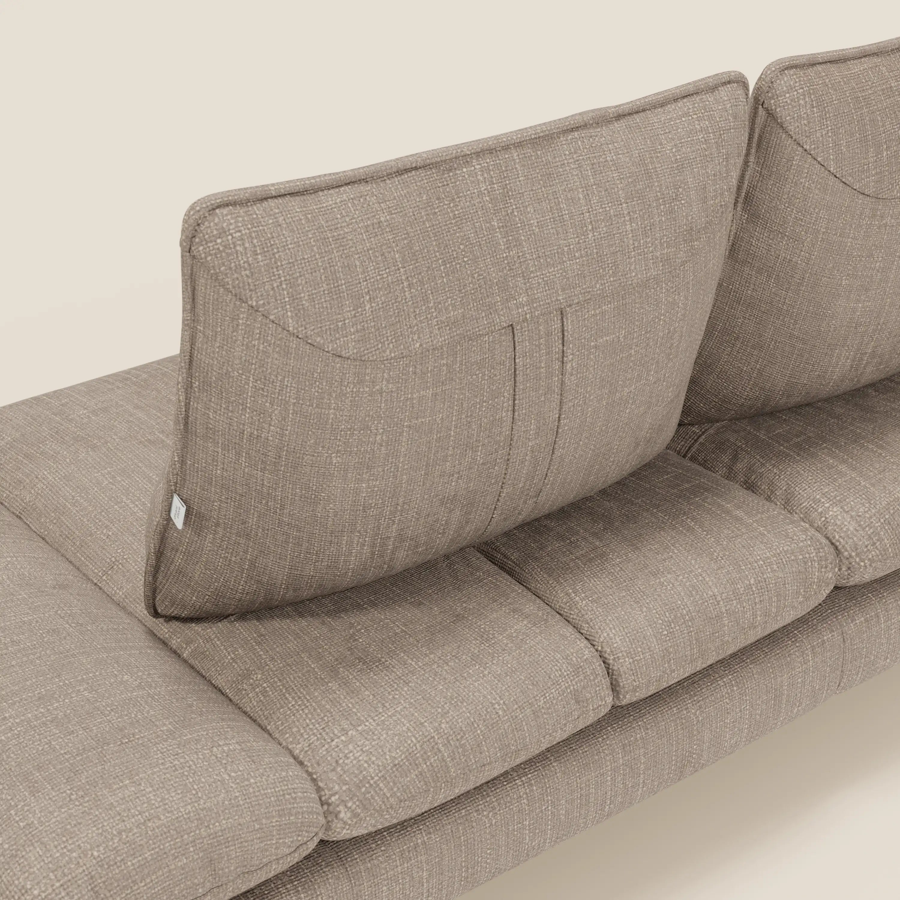 Ardex Canapé 3 places avec dossiers coulissants et accoudoir réglables en tissu doux imperméable T06 taupe